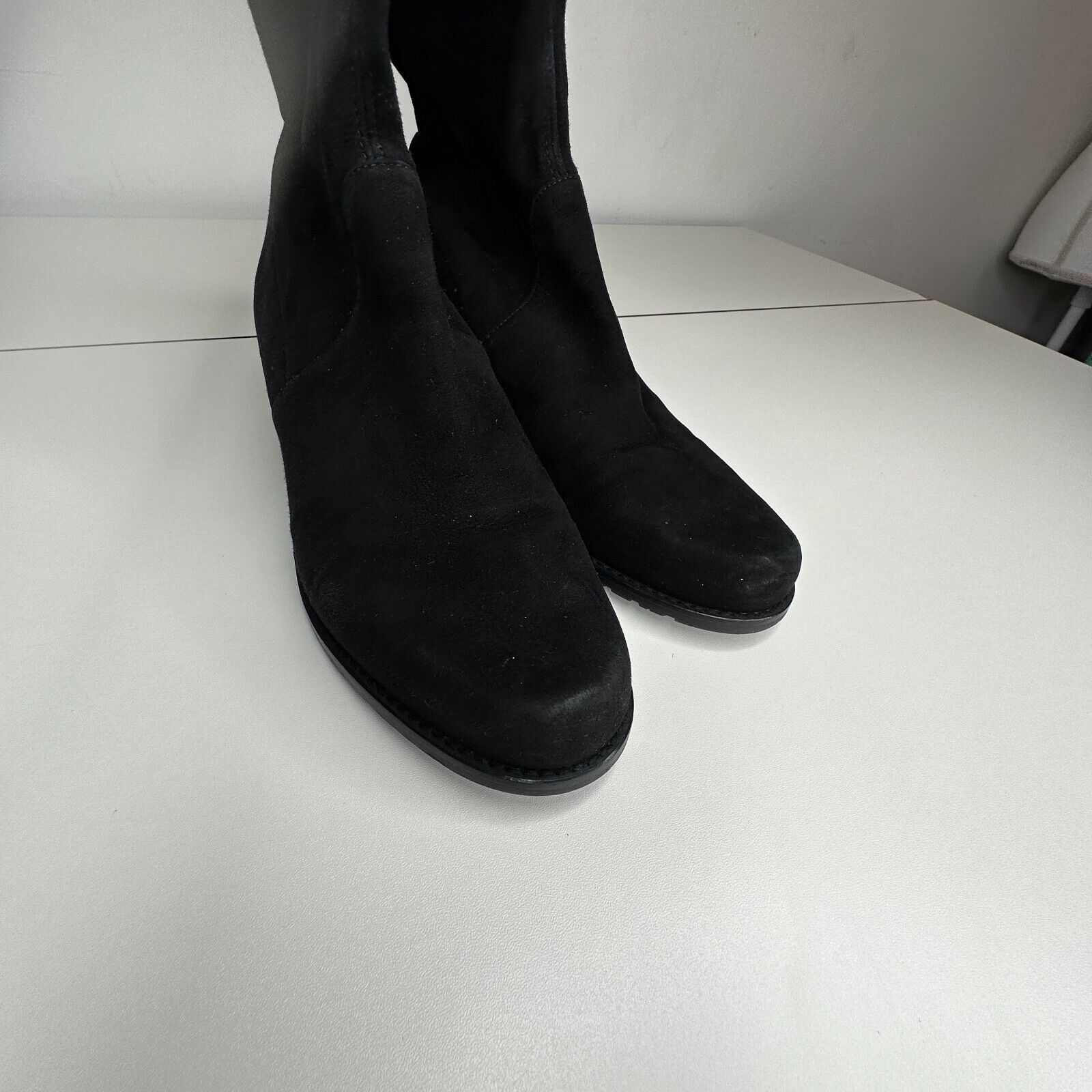 Stuart Weitzman Stuart Weitzman Black Suede Lowland Flat Heel Laceup Boots 7 Size US 7 / IT 37 - 10 Thumbnail