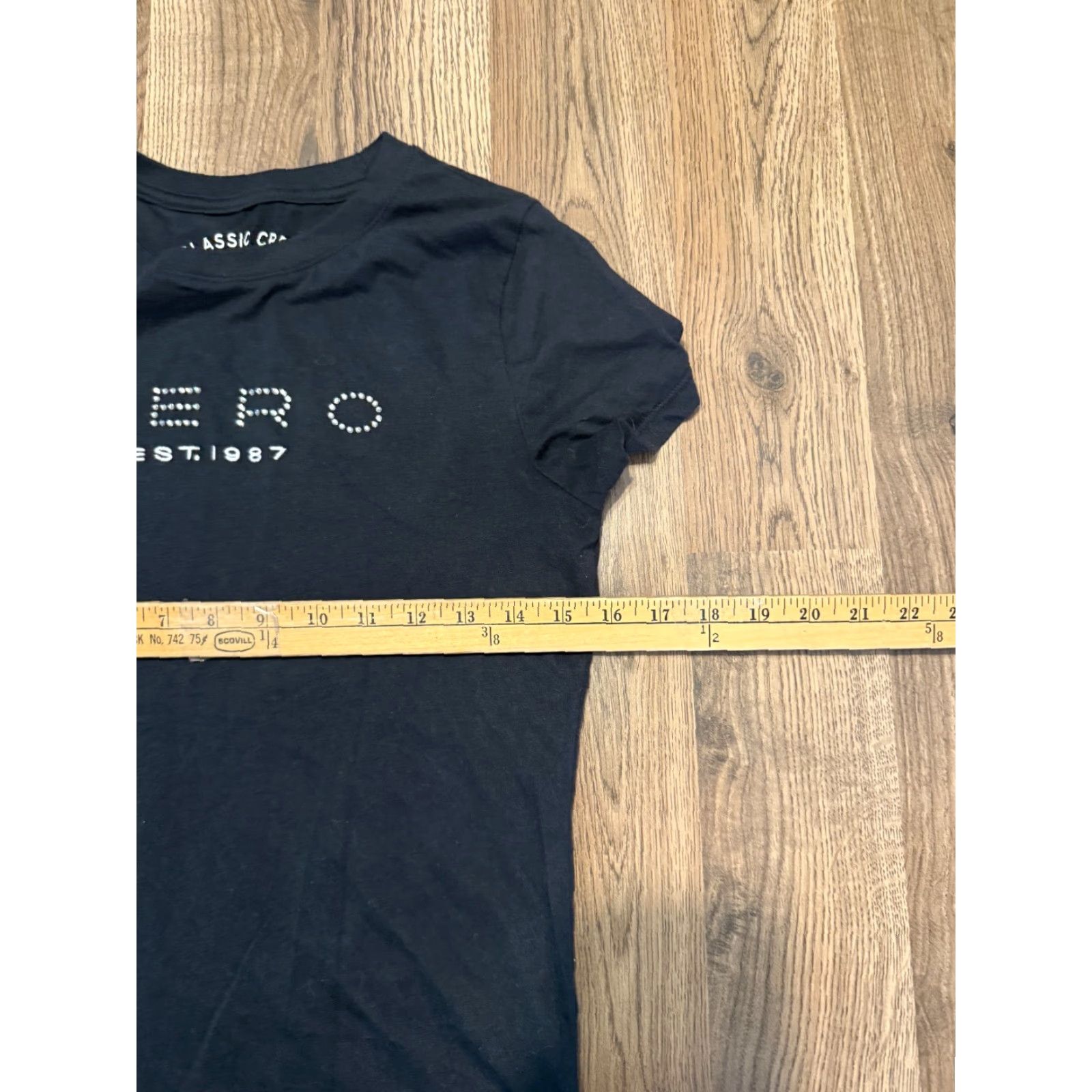 Vintage Aero Polo Shirt Women's Medium Black Gems Short Sleeve Classic Crew Shirt Size M / US 6-8 / IT 42-44 - 5 Thumbnail