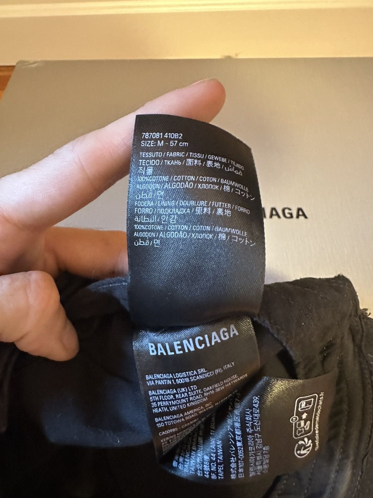 Balenciaga FW/24 Black Unity Logo Distressed Hat Size ONE SIZE - 9 Thumbnail
