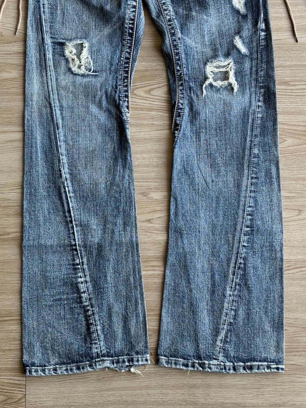 Japanese Brand XX Semantic Design Snake Skin Laces Riot Punk Flared Denim Size US 34 / EU 50 - 8 Thumbnail