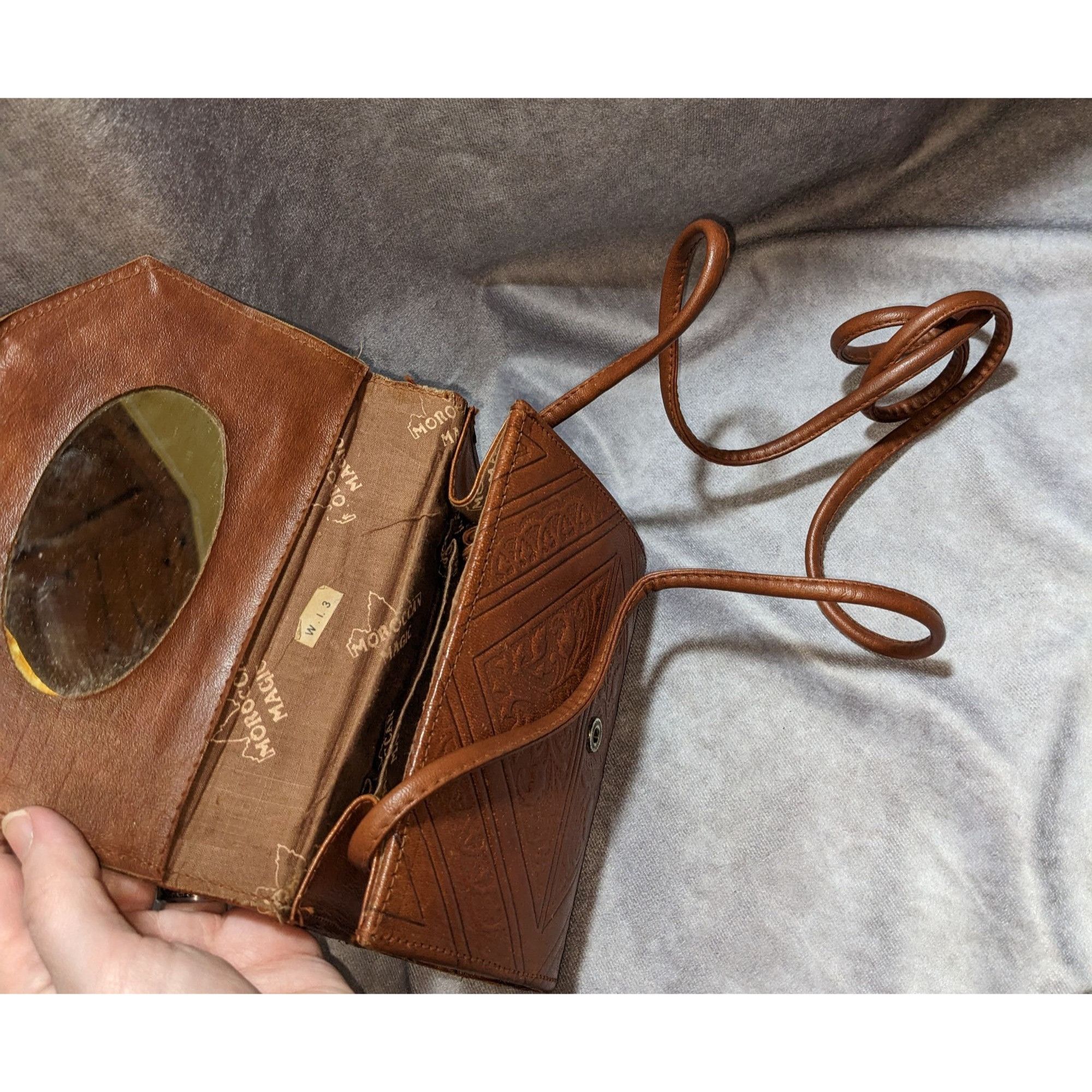 Other Vintage Moroccan Magic Hand-Tooled Leather Crossbody Bag Wit Size ONE SIZE - 3 Thumbnail