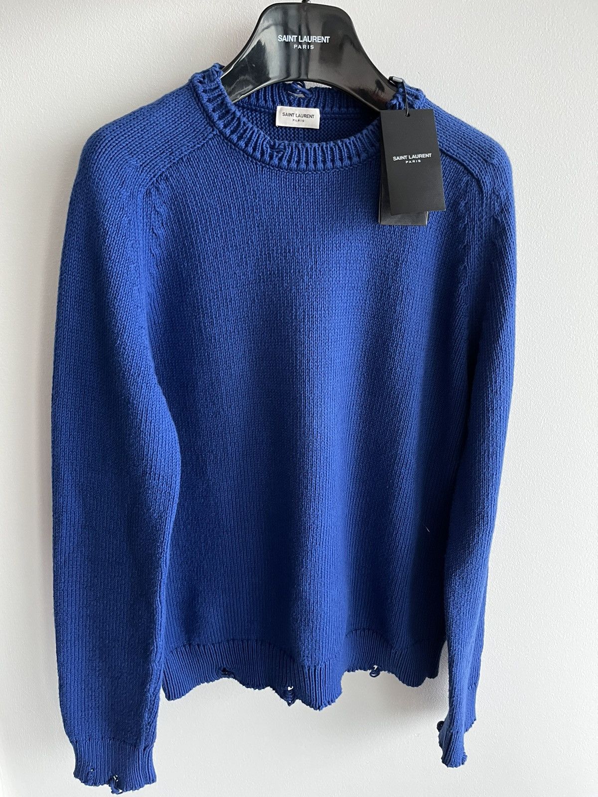 Saint Laurent Paris Super Runway Saint Laurent Sweater Distressed Size US L / EU 52-54 / 3 - 17 Thumbnail