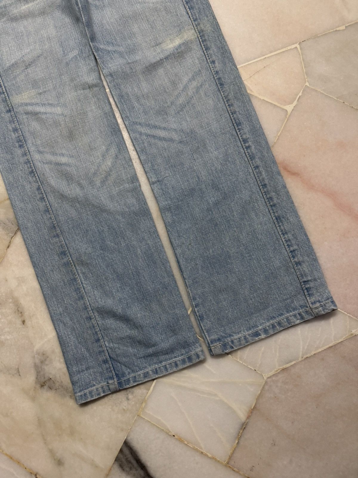Japanese Brand 💥DOUBLE WAIST 90's💥BLUE MOON BLUE OCEAN EMBROIDERY LOGO RARE Size US 29 - 10 Thumbnail