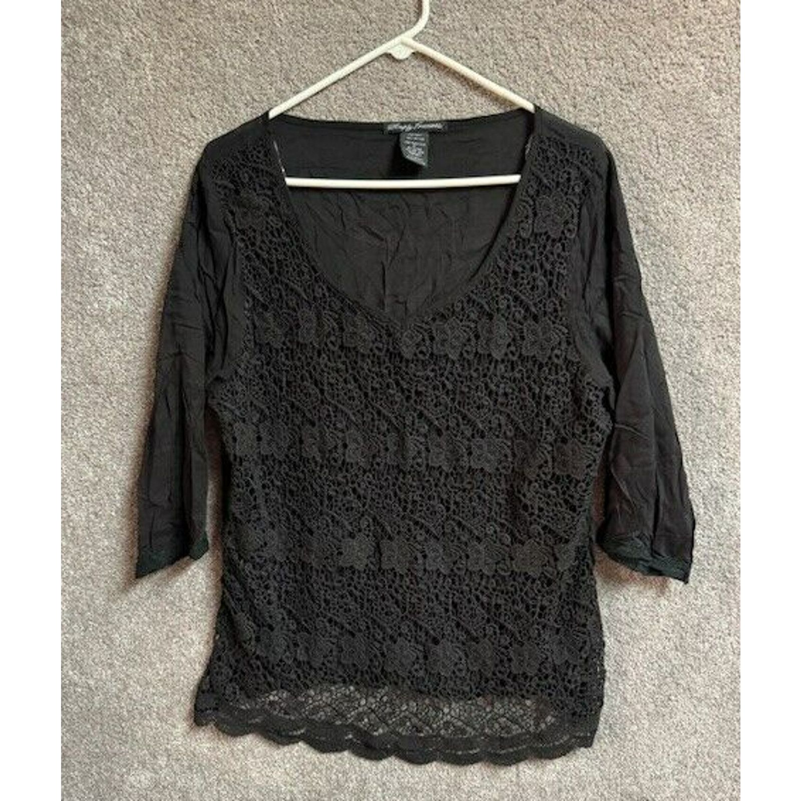 Other 90s Y2K Top Womens XL Boho Lace Floral Romantic Whimsigoth Size XL / US 12-14 / IT 48-50 - 1 Thumbnail