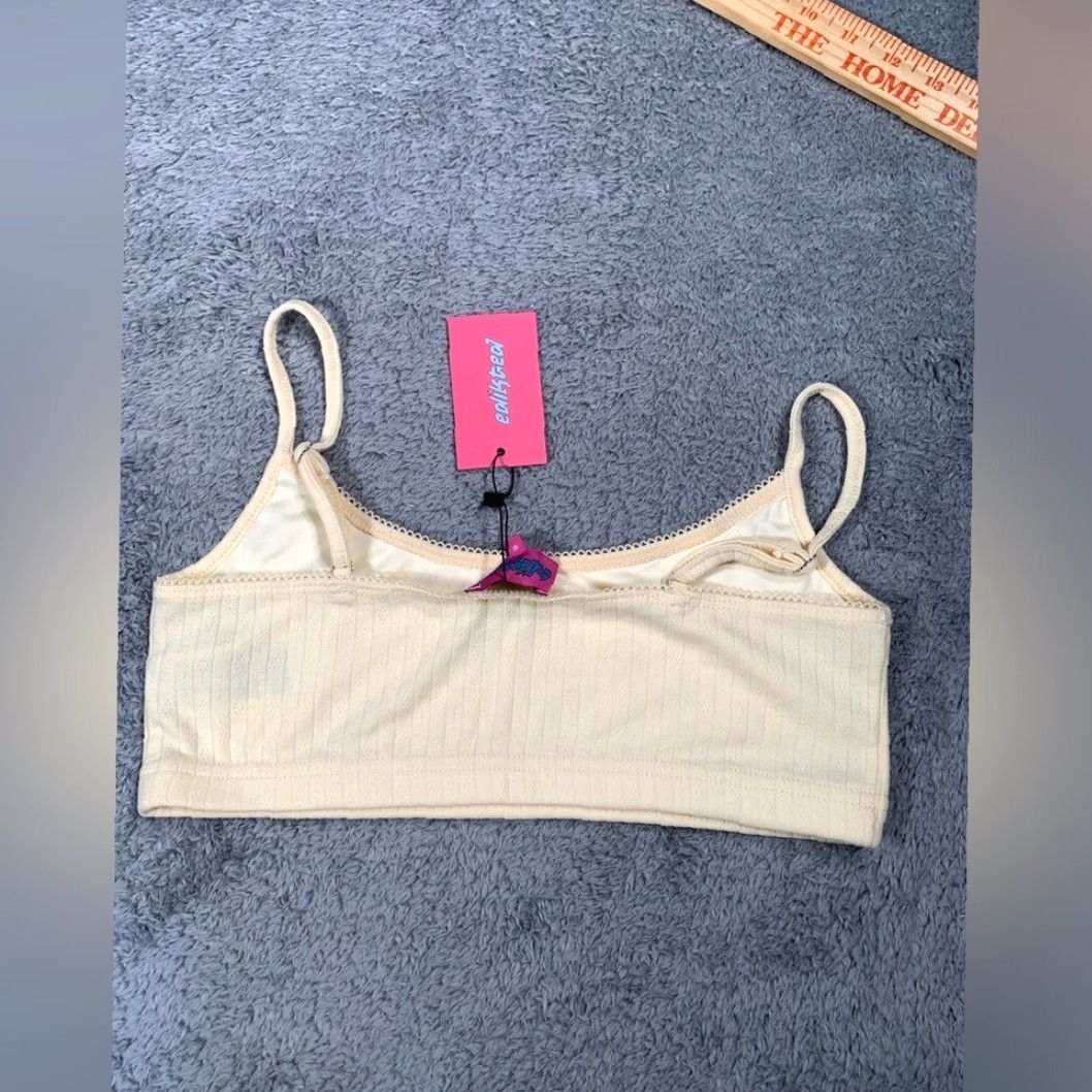 Vintage NWT Edikted Bralette Yellow Ribbed medium Size ONE SIZE - 6 Thumbnail