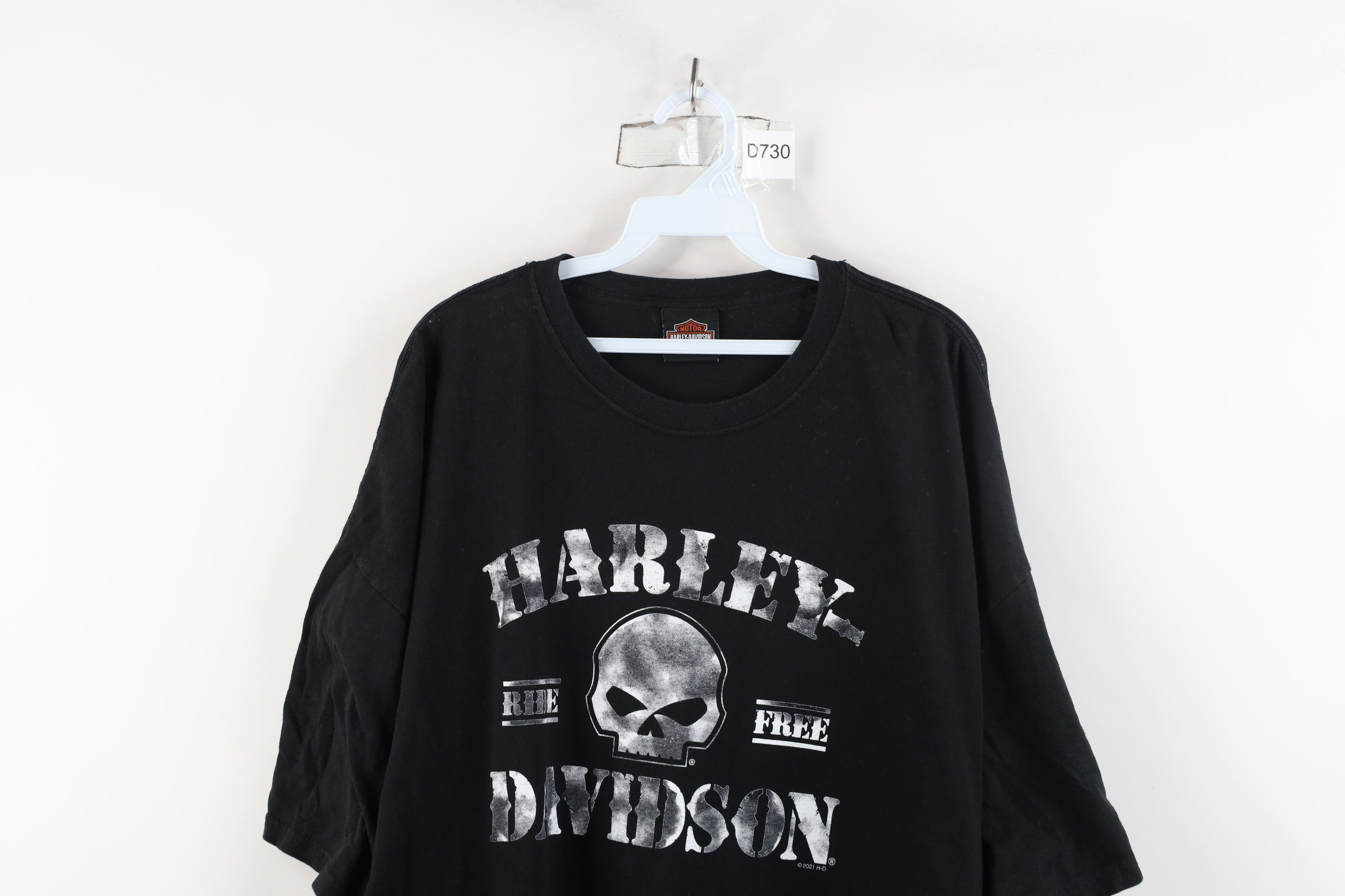 Harley Davidson × Vintage Y2K Harley Davidson Skull Stencil Short Sleeve T-Shirt Size US XXL / EU 58 / 5 - 2 Thumbnail