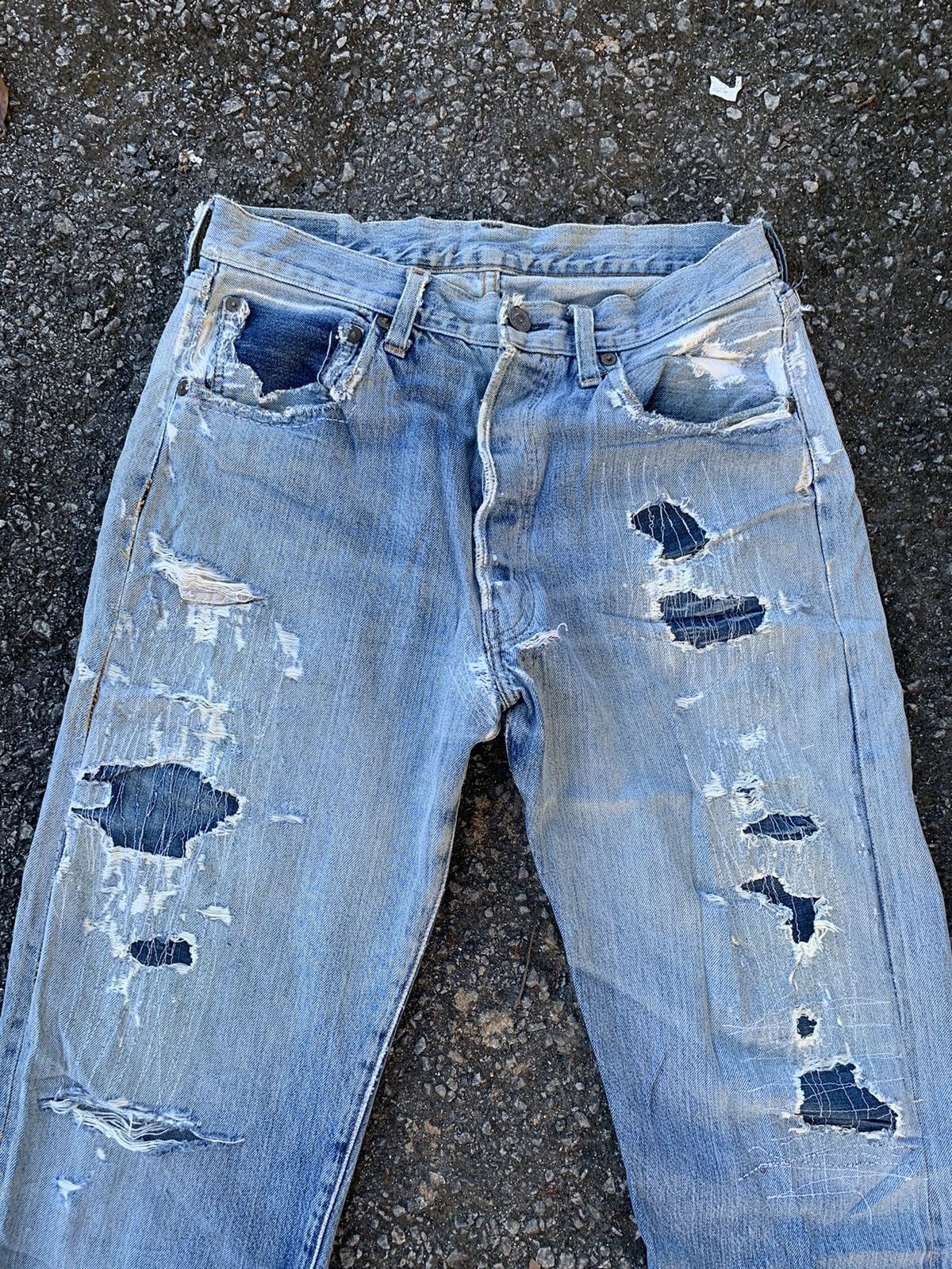 Levi's Levis Big E 501XX Made In Usa Selvedge Distressed denim Size US 30 / EU 46 - 4 Thumbnail