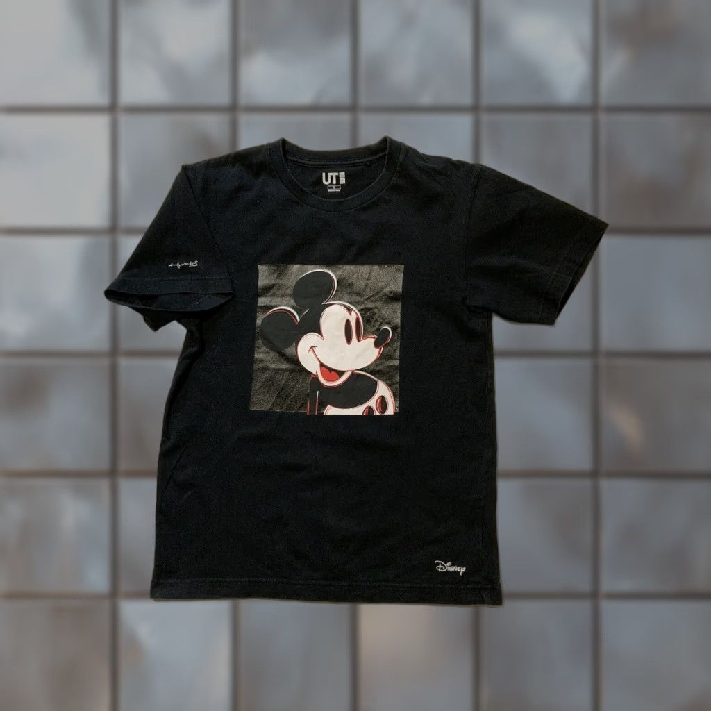 Uniqlo VINTAGE Uniqlo Box Logo Mickey Mouse T-Shirt X Andy Warhol X Disney Black SM S Mens Size US S / EU 44-46 / 1 - 1 Thumbnail