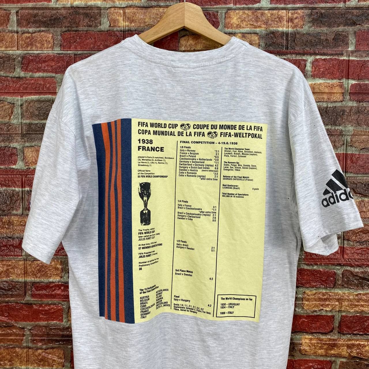 Adidas VINTAGE ADIDAS World cup poster 1938 history by adidas Size US M / EU 48-50 / 2 - 8 Thumbnail
