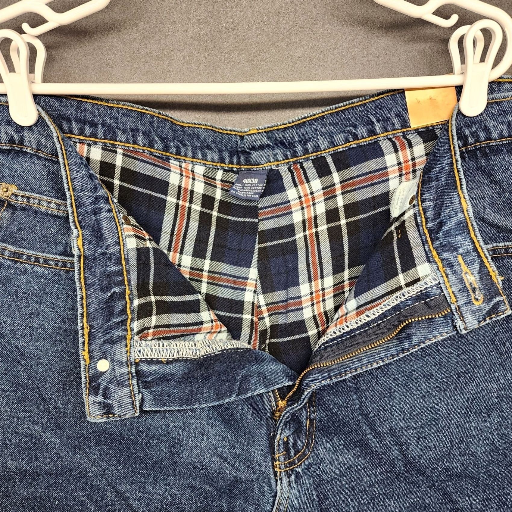 J Brand VINTAGE RK Brand Jeans Mens 38x30 Blue Flannel Lined Relaxed Fit Workwear Jeans 40x30 Mens Size US 38 / EU 54 - 3 Thumbnail