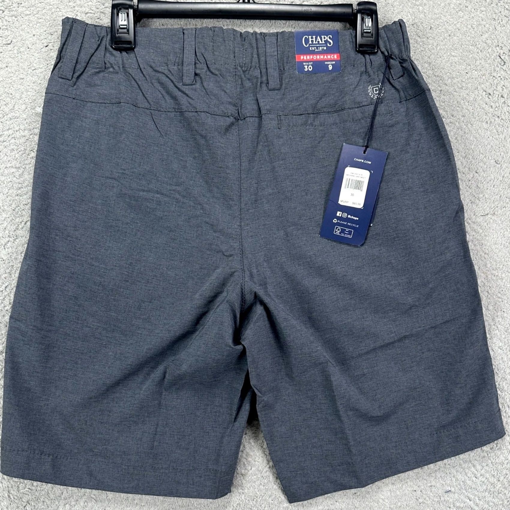 Chaps Chaps Chino Shorts Mens Golf Stretch Flat Front 30X9 Dark Grey Performance NEW Size US 30 / EU 46 - 3 Thumbnail