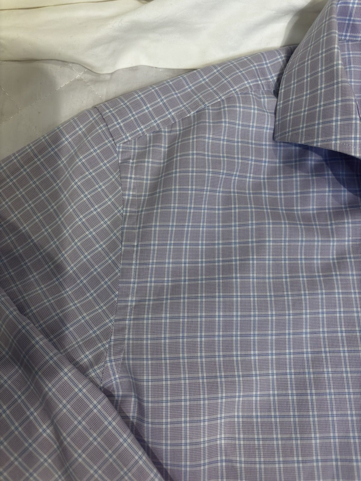 Hugo Boss Purple checked dress Shirt.mt1918 Size US XS / EU 42 / 0 - 6 Thumbnail