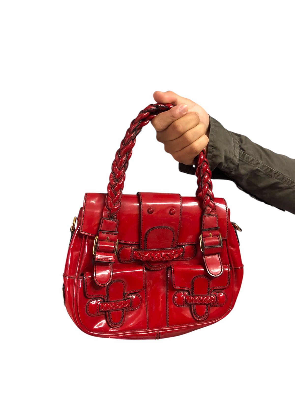 Valentino Valentino Garavani Burgandy Leather Handbag Size ONE SIZE - 8 Thumbnail