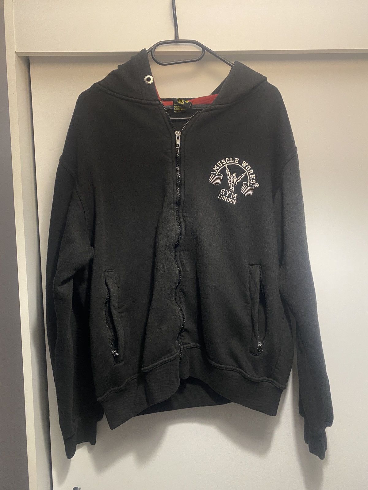 Vintage Gym london muscle works vintage zip raresweatshirt Size US L / EU 52-54 / 3 - 1 Thumbnail