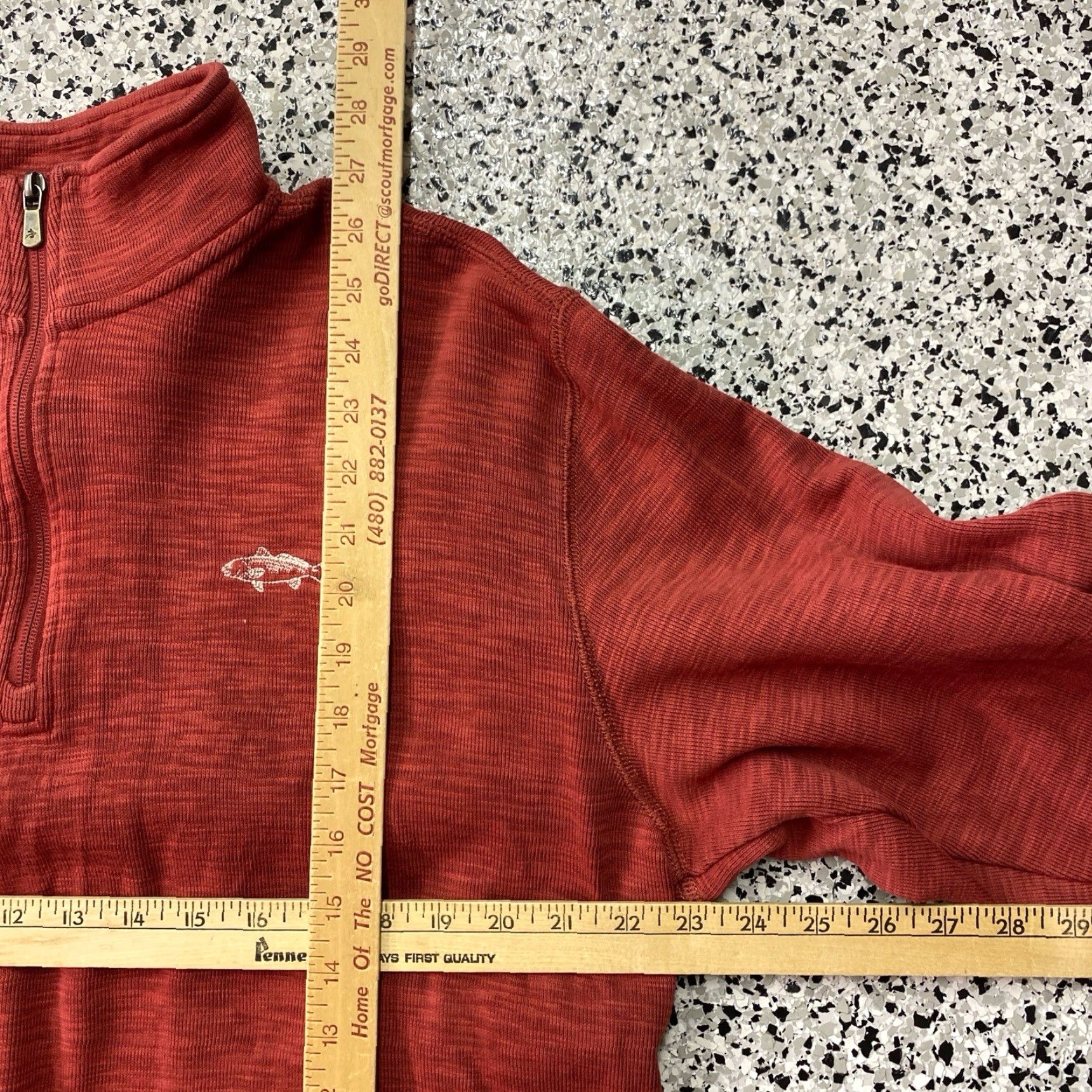 Orvis Orvis Men's Large Heritage Quarter-Zip Sweatshirt Rust Red Trout Logo Size US L / EU 52-54 / 3 - 2 Thumbnail