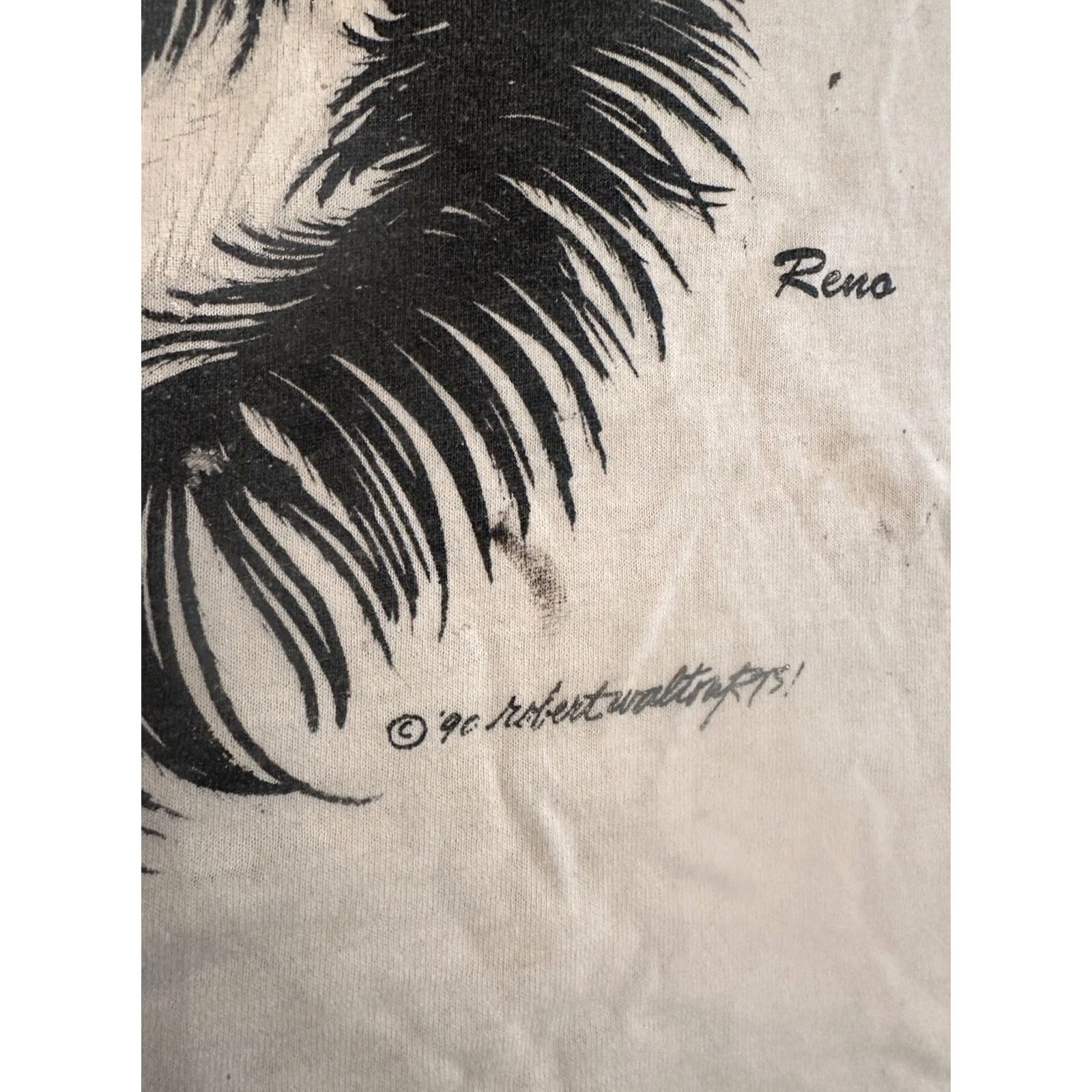 Vintage VINTAGE Destination T-shirt L Women White Feathers Art Distressed Reno, NV L Mens Womens Boys Girls Size L / US 10 / IT 46 - 3 Thumbnail