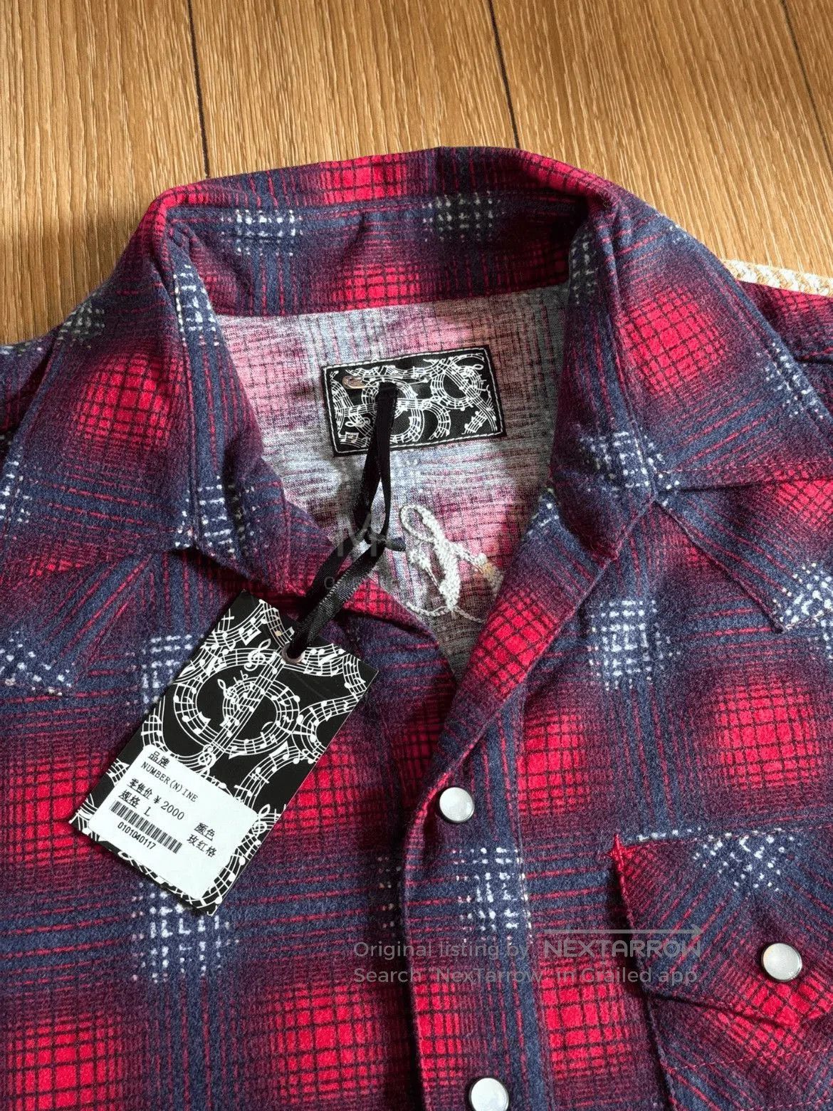 Number (N)ine Sz 4 Number Nine Half Button Fannel Plaid Shirt. Size US XL / EU 56 / 4 - 3 Thumbnail