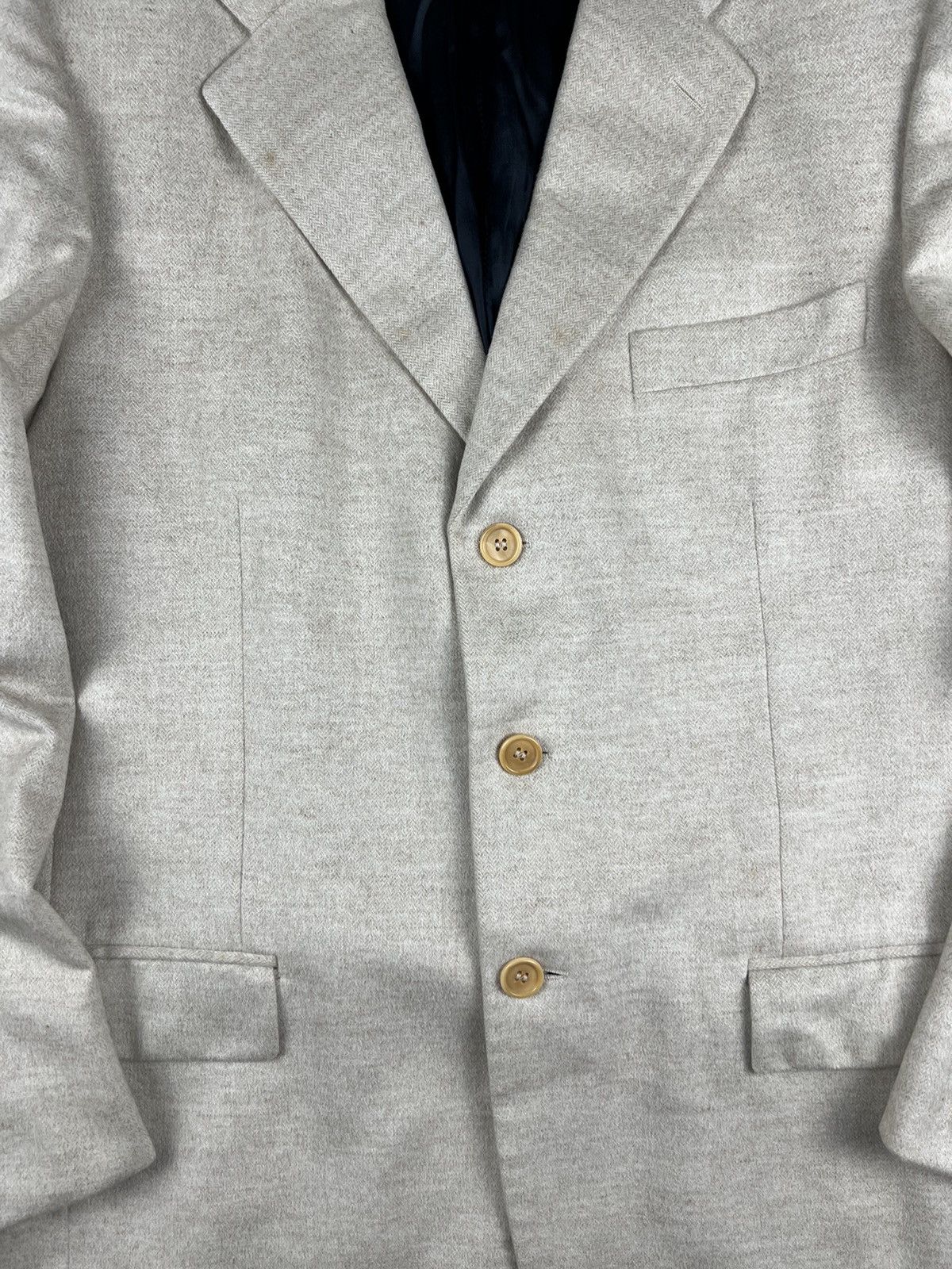 Vintage Riccardo Piacenza Lana Wool Italy Buisness Old Money Blazer Size 52R - 7 Thumbnail