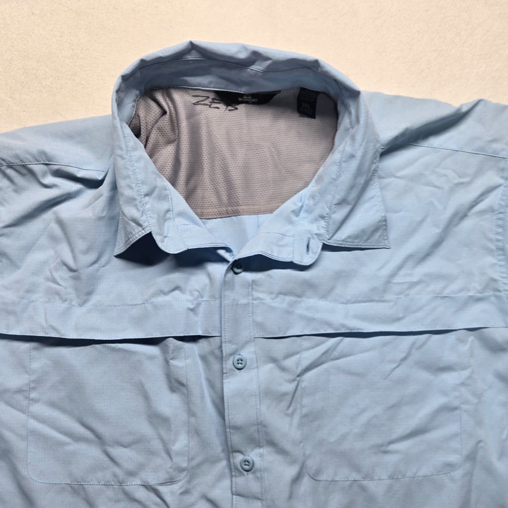 Wrangler Wrangler Shirt 3XL Regular Blue Short Sleeve Button-Up Mens Size US 39 - 2 Thumbnail