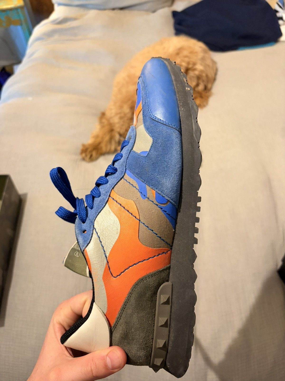 Valentino Blue/Orange Camo Valentino Size US 13 / EU 46 - 7 Thumbnail
