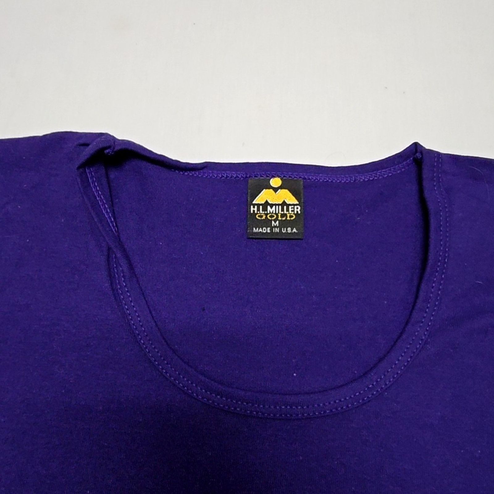 Vintage Vintage Blank Shirt Solid Purple Scoop Neck Womens M Tee 90s Size M / US 6-8 / IT 42-44 - 2 Thumbnail