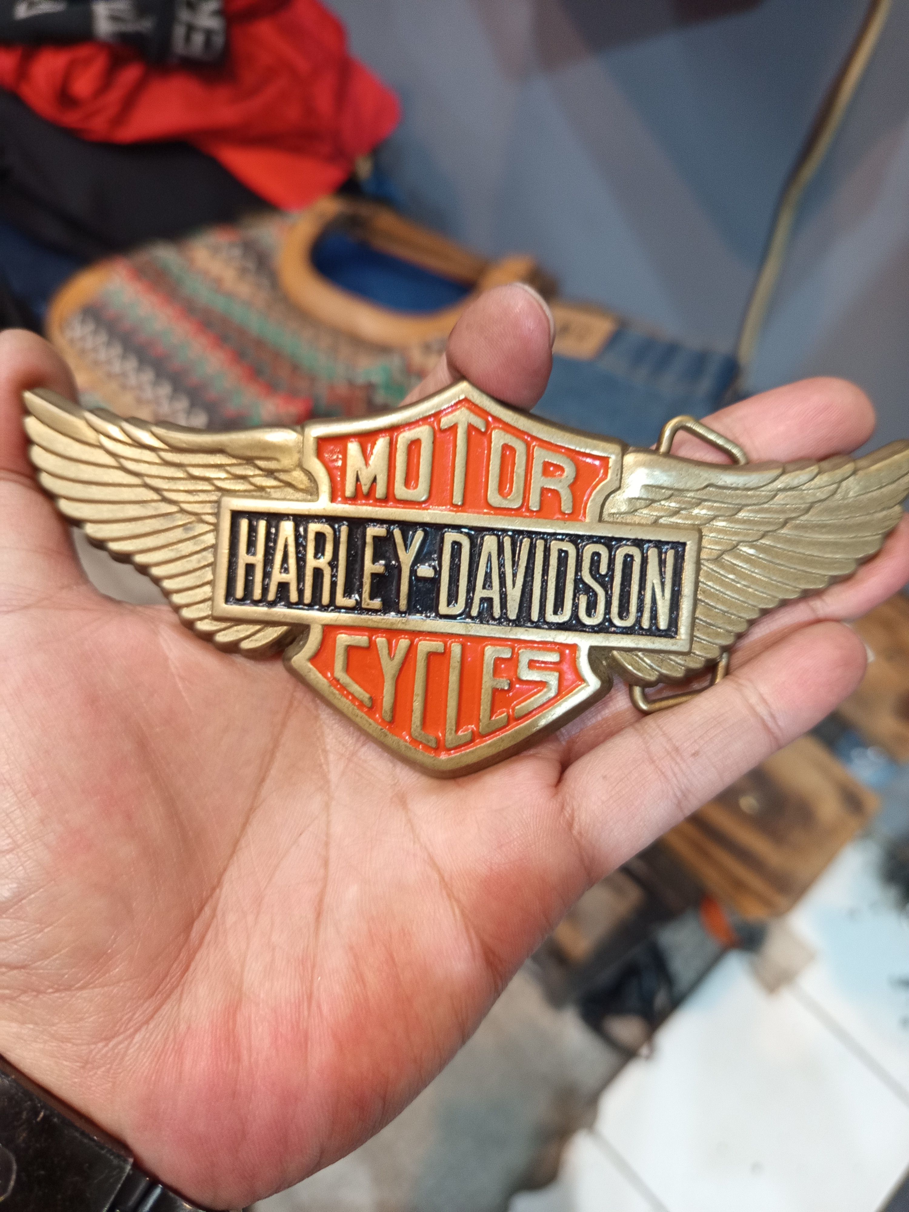 Harley Davidson 1990 Baron Buckle Solid Brass H704 Official Licensed Product Size ONE SIZE - 1 Thumbnail