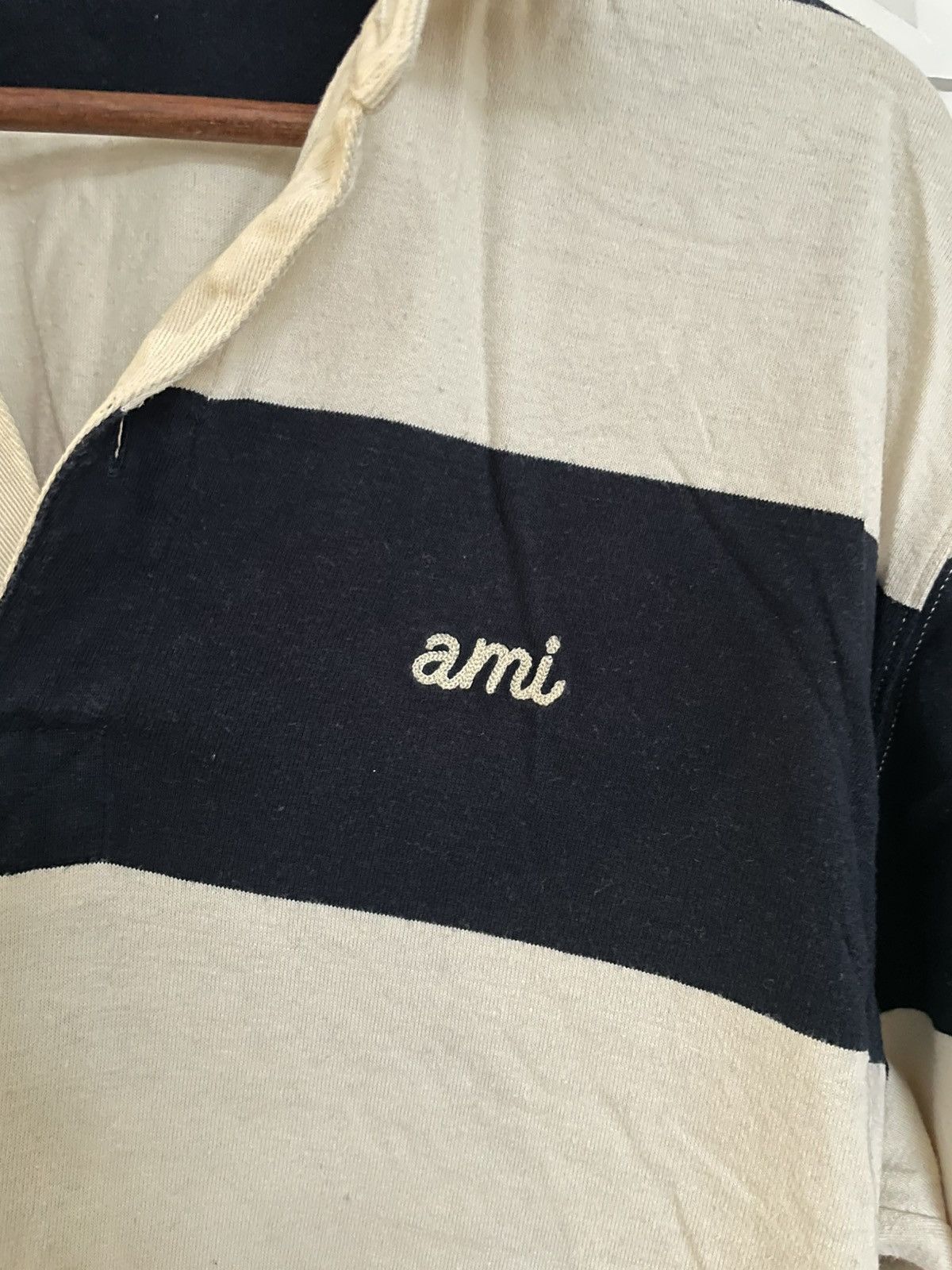 AMI AMI navy/cream colours long sleeve rugby shirt Size US M / EU 48-50 / 2 - 5 Thumbnail