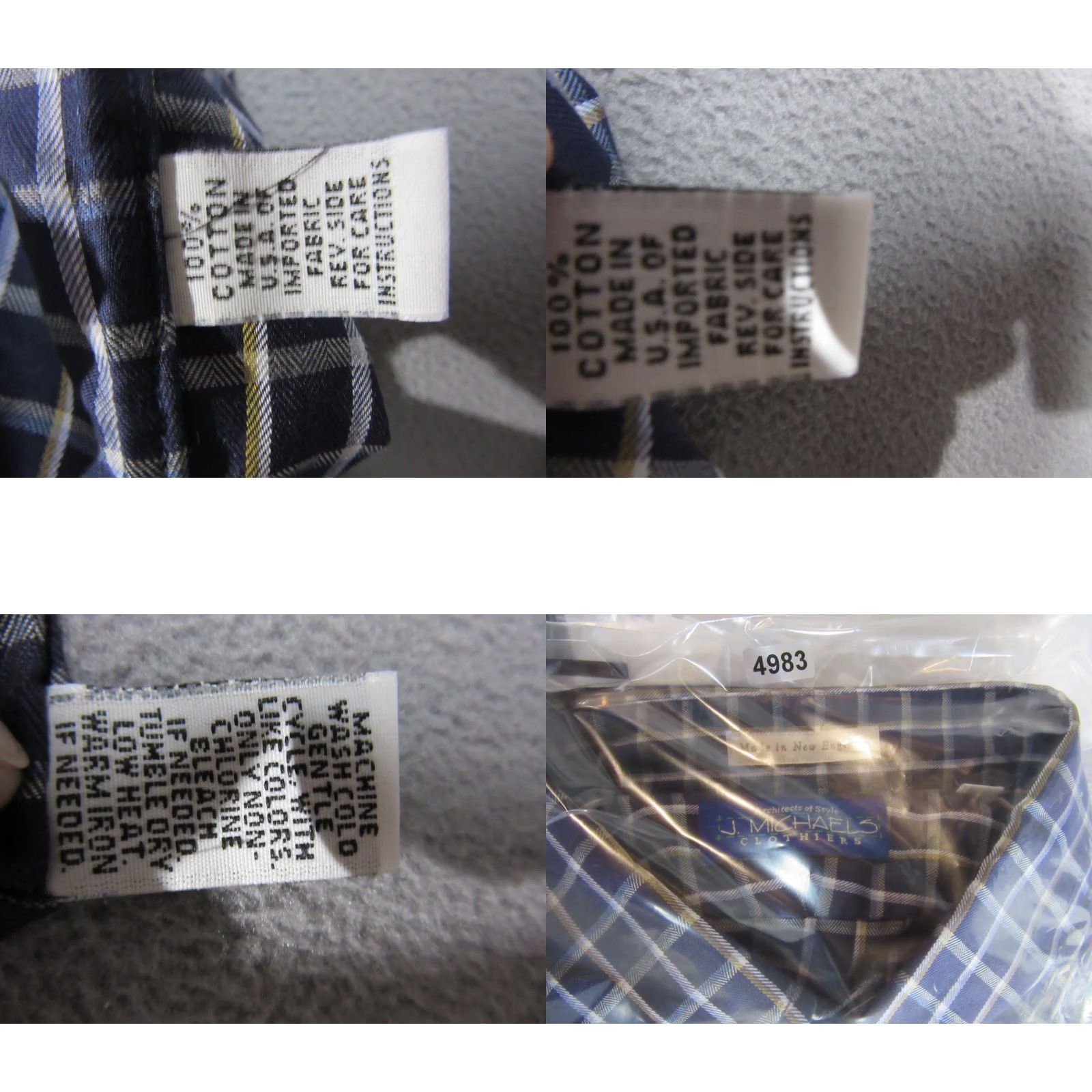 Vintage J Michaels Shirt Men Medium Blue Grid Plaid Borrell Twill Button Down Office New Size US M / EU 48-50 / 2 - 9 Thumbnail