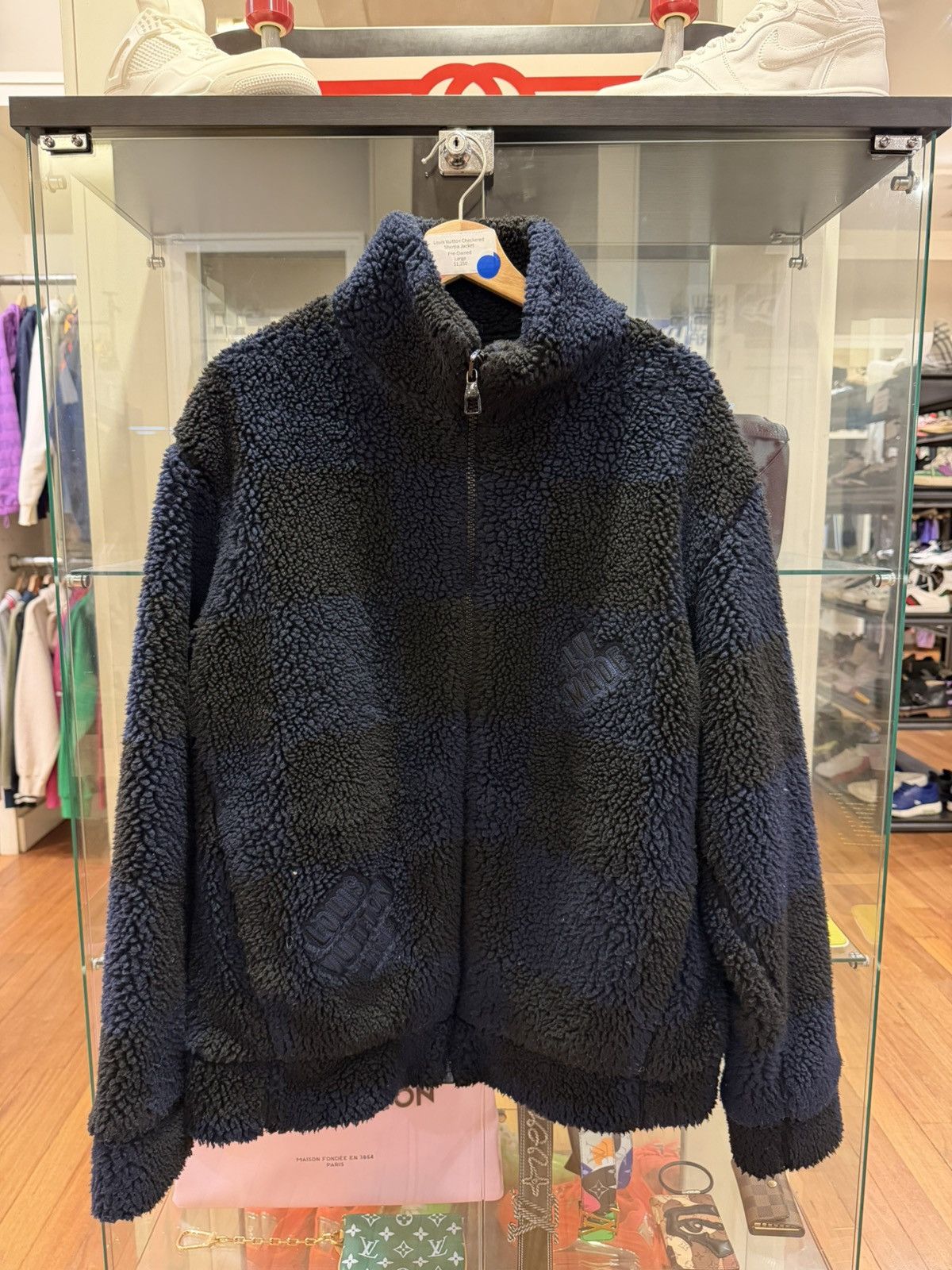 Louis Vuitton Louis Vuitton Checkered Sherpa Jacket - Blue Size US L / EU 52-54 / 3 - 1 Thumbnail
