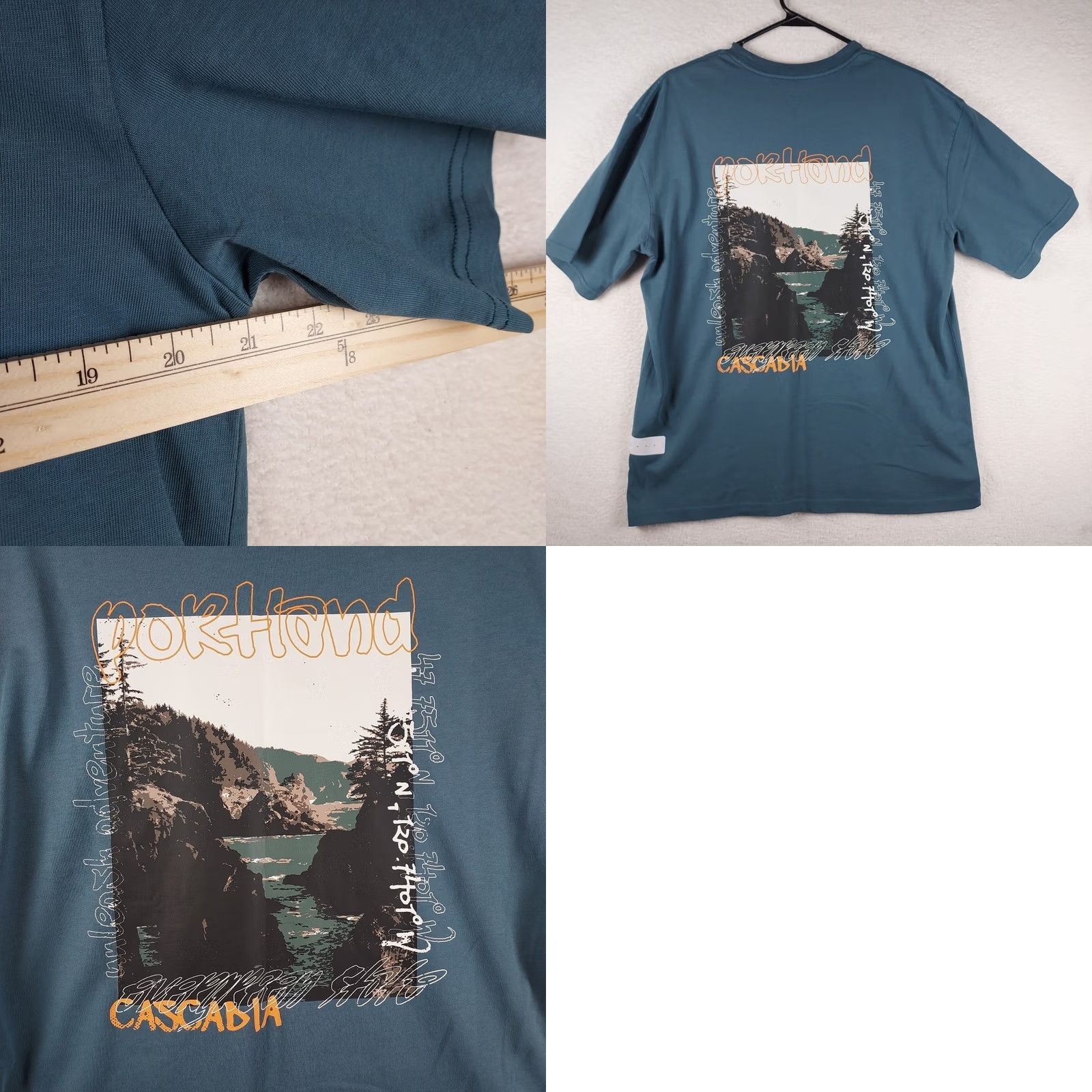 Vintage Arizona Jeans Portland T-Shirt Men’s S Blue Graphic Tee Cascadia Nature Scene Shirt Mens Small Blue Cotton Crew Neck Short Sleeve Vintage: No Size US S / EU 44-46 / 1 - 8 Thumbnail