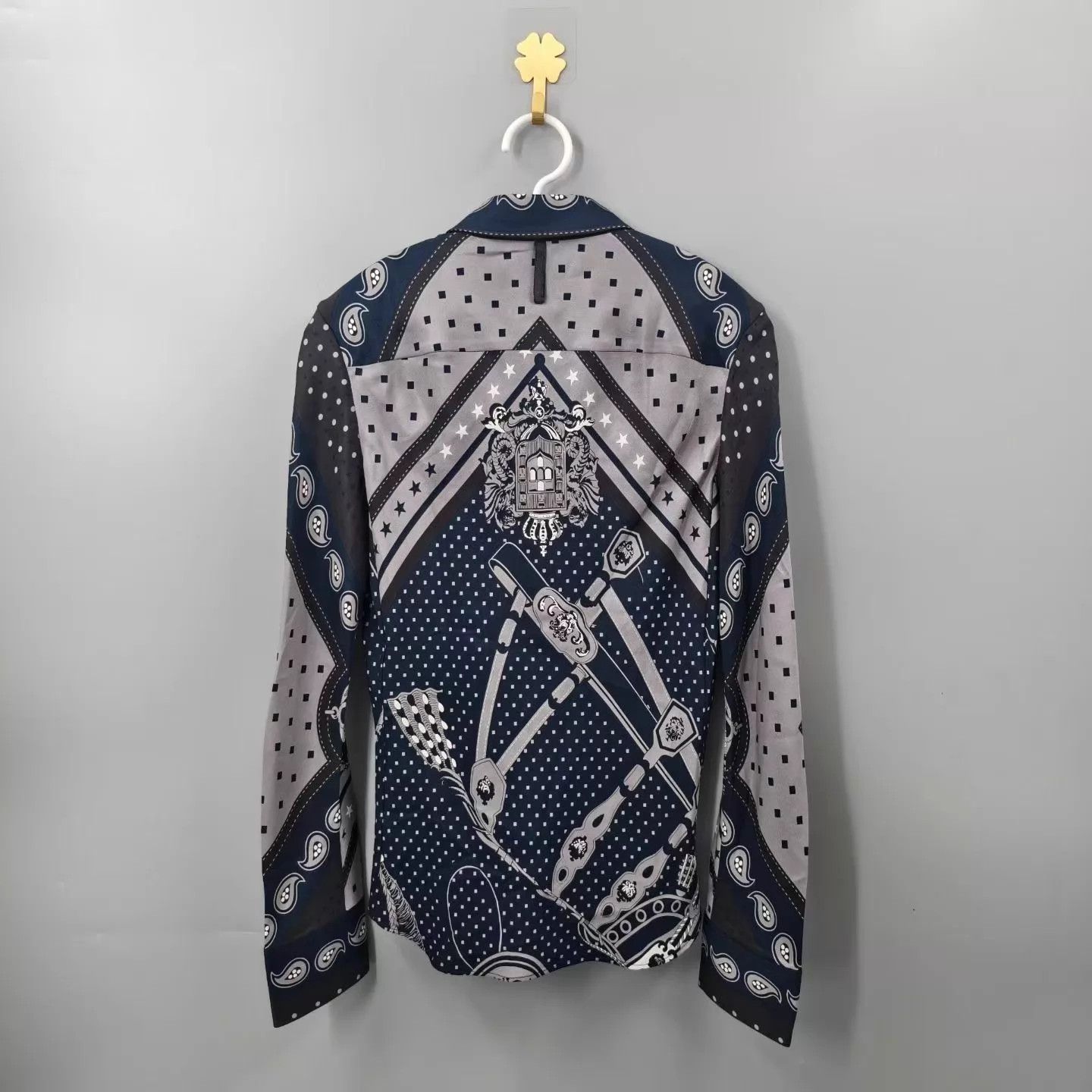 Hermes Hermes Black & Gray Silk Shirt 34 Size XS / US 0-2 / IT 36-38 - 5 Thumbnail
