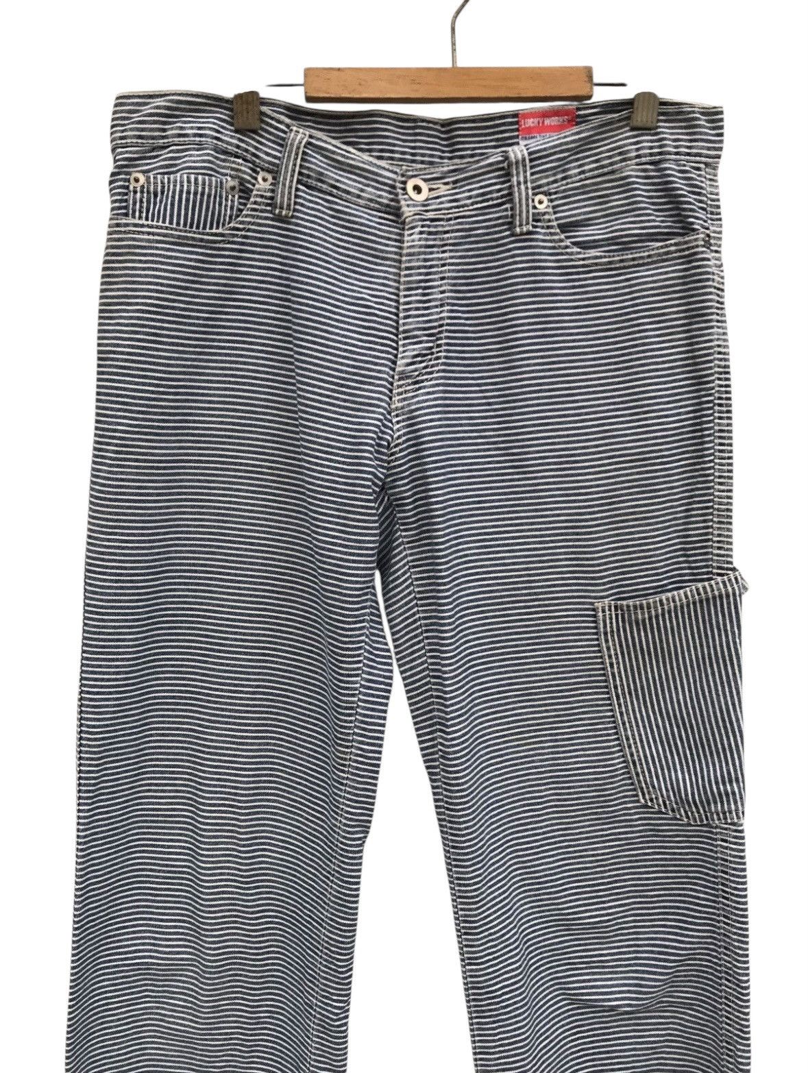 Japanese Brand Japanese Brand Lucky Works Stripe Pants Workwear Style Size US 31 - 3 Thumbnail