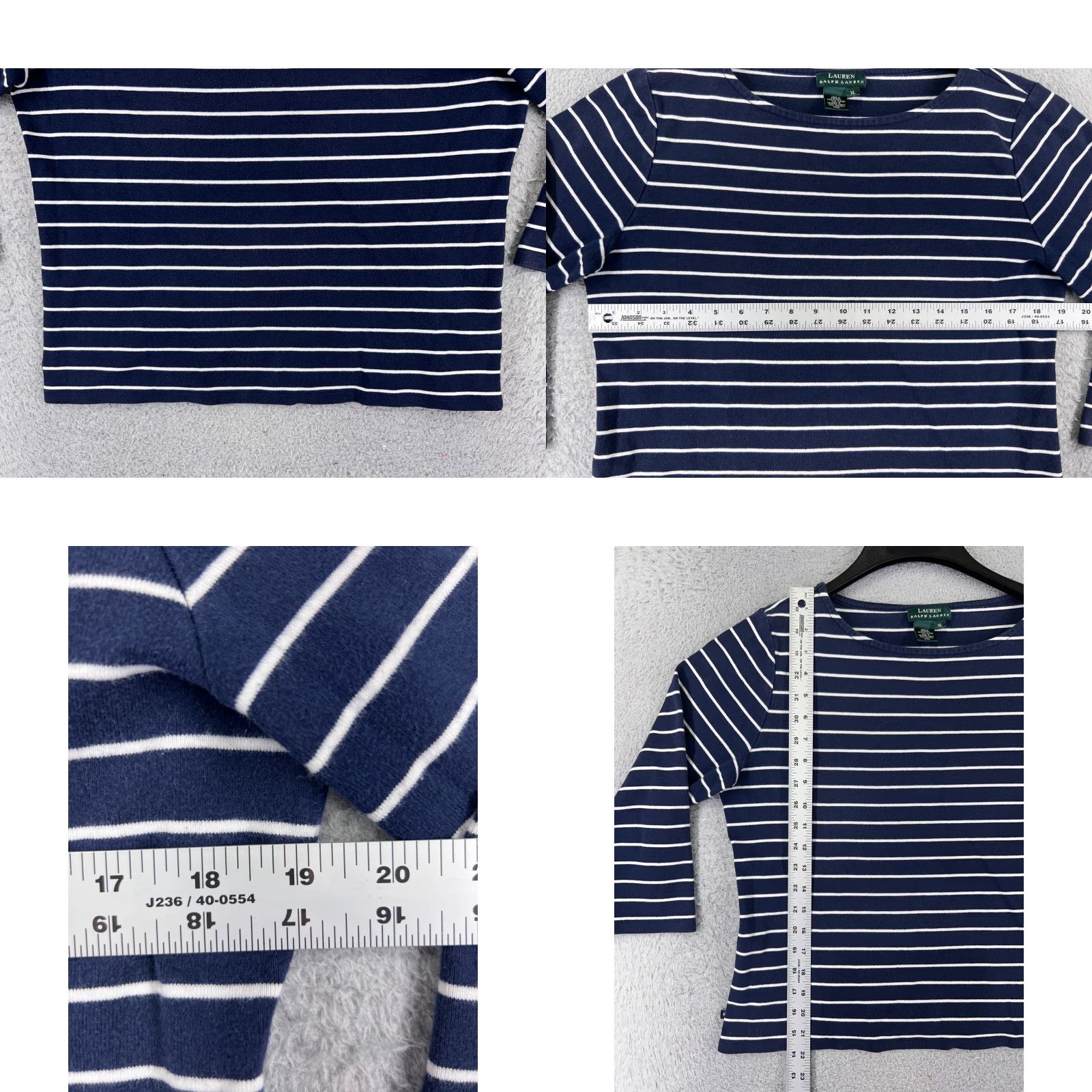 Polo Ralph Lauren VINTAGE Polo Ralph Lauren Shirt Juniors XL Blue Stripe 3/4 Sleeve Round Neck Casual Cotton Size XL / US 12-14 / IT 48-50 - 8 Thumbnail