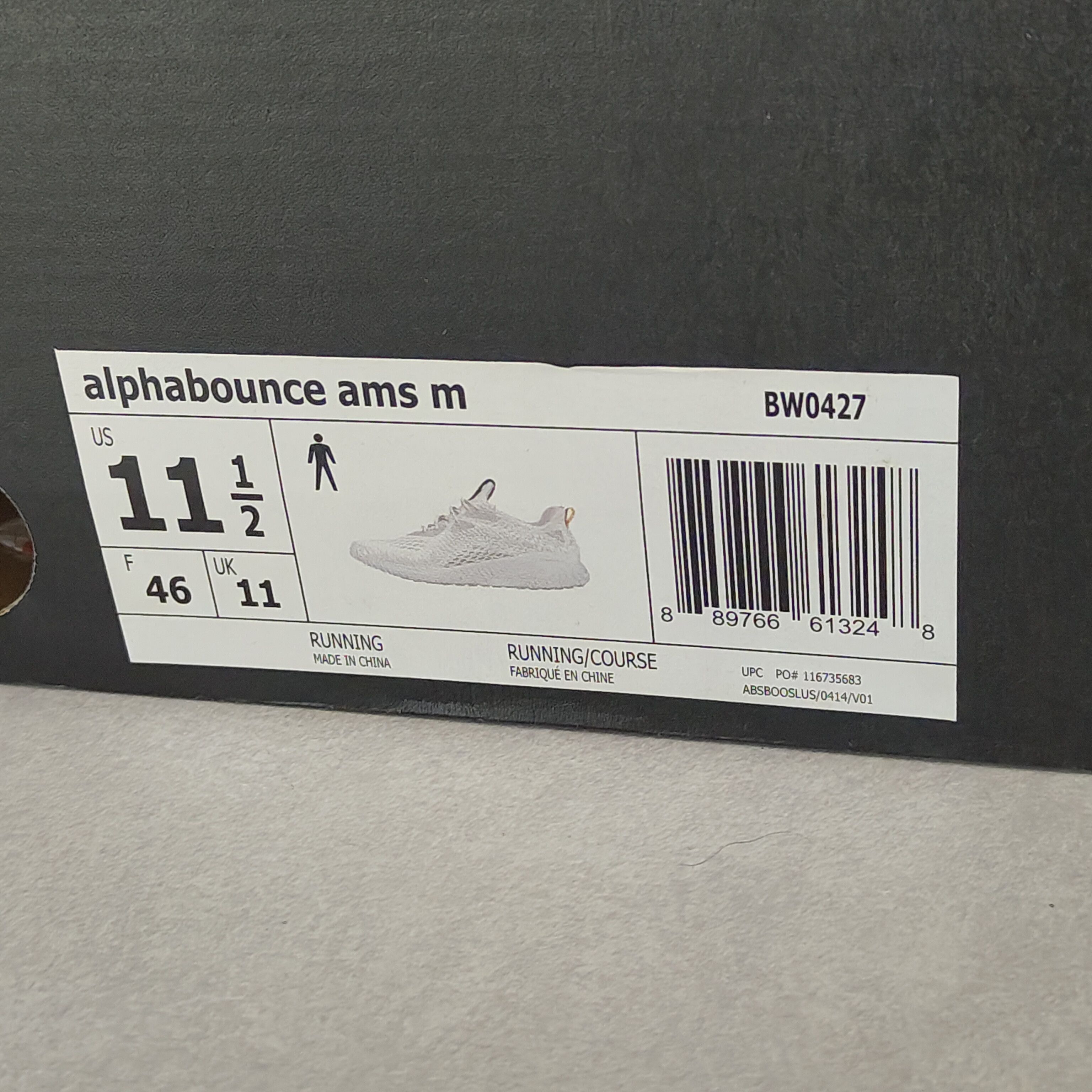 Adidas Adidas Alphabounce BW0427 White & Gray Shoes Men's Size US 11.5 / EU 44-45 - 7 Thumbnail