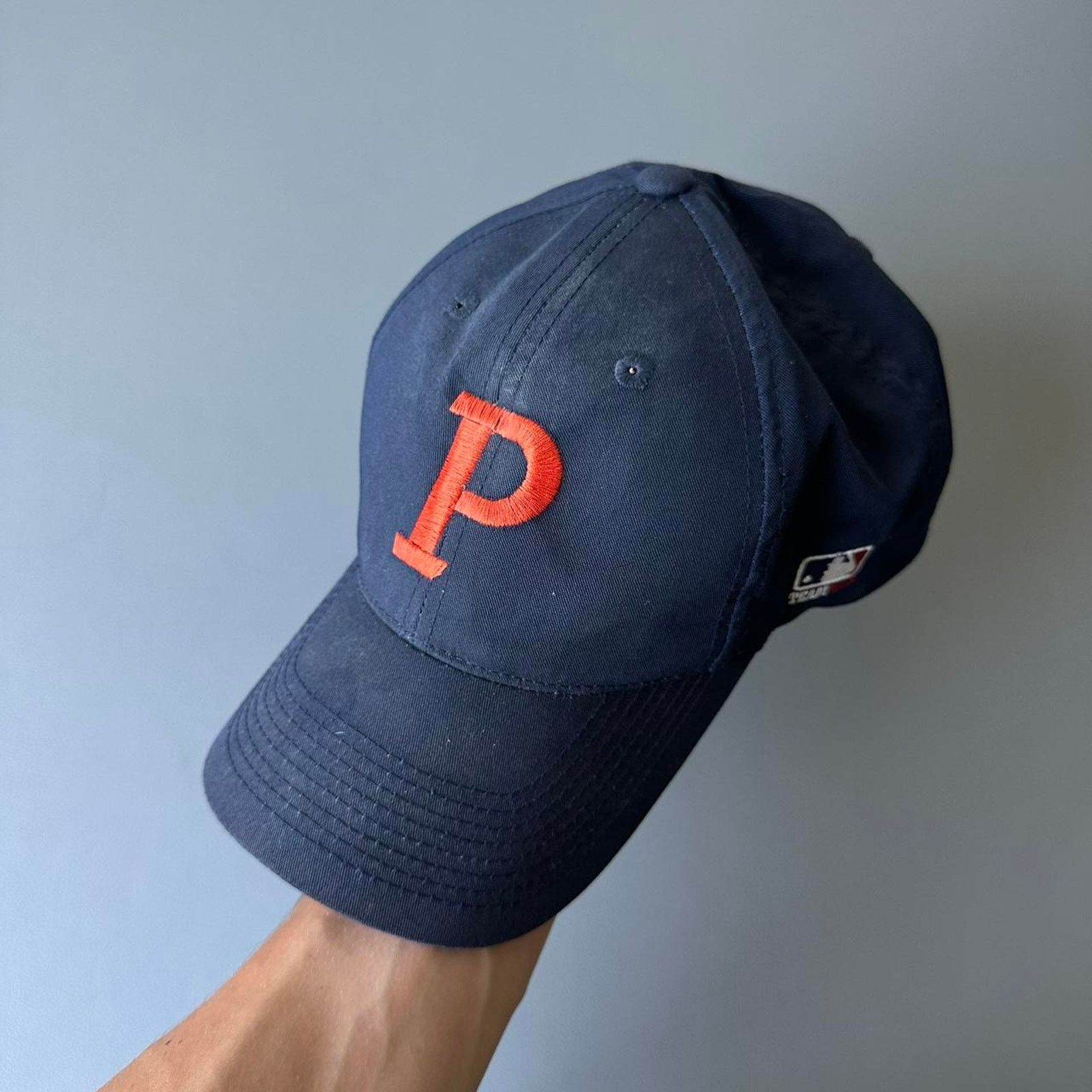 Vintage Vintage Y2K Blank Navy Sporty P Baseball Hat Size ONE SIZE - 2 Thumbnail