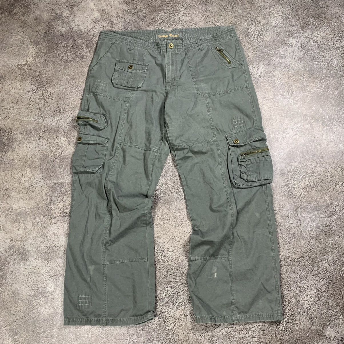 Vintage Vintage Y2K Baggy Cargo Pants Distressed Streetwear Logo 34 Size 34" / US 12 / IT 48 - 1 Thumbnail