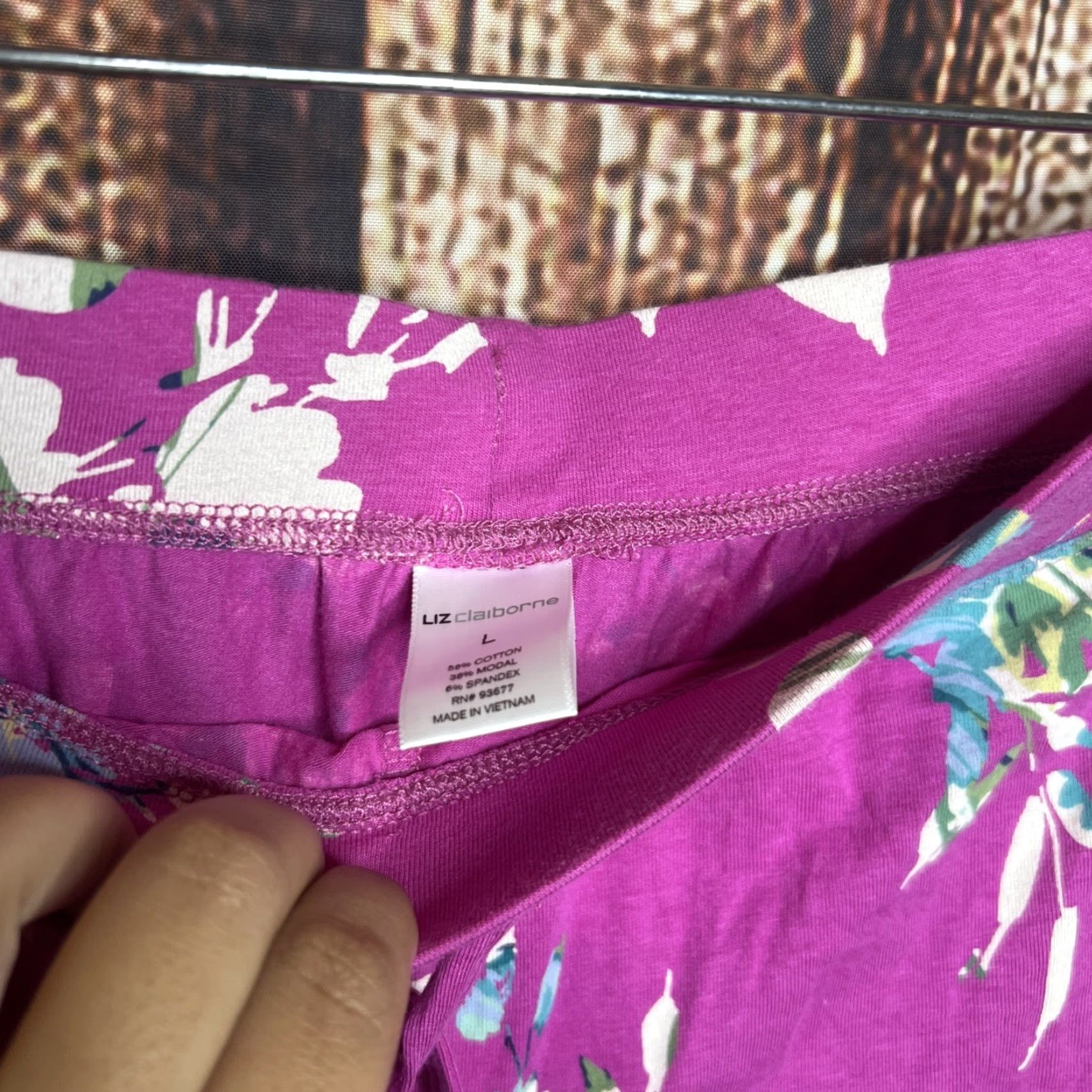 Liz Claiborne Liz Claiborne Pants Womens Large Pink Floral Pajama Bottoms NWT Size 36" / US 14 / IT 50 - 2 Thumbnail