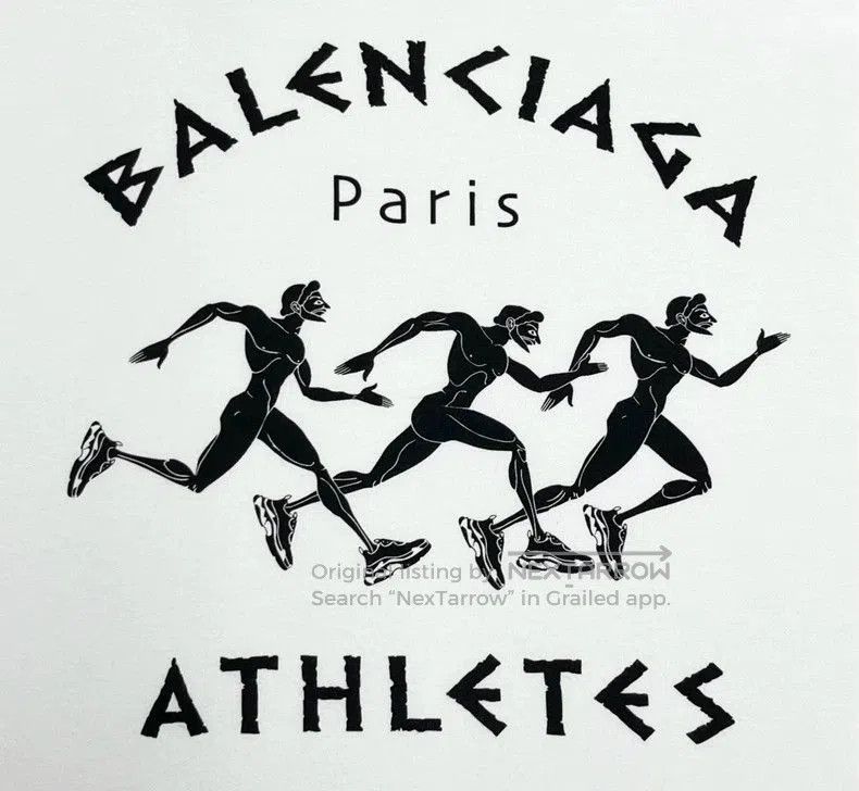 Balenciaga Balenciaga White Marathon Logo Short Sleeve Tee. Size US L / EU 52-54 / 3 - 4 Thumbnail