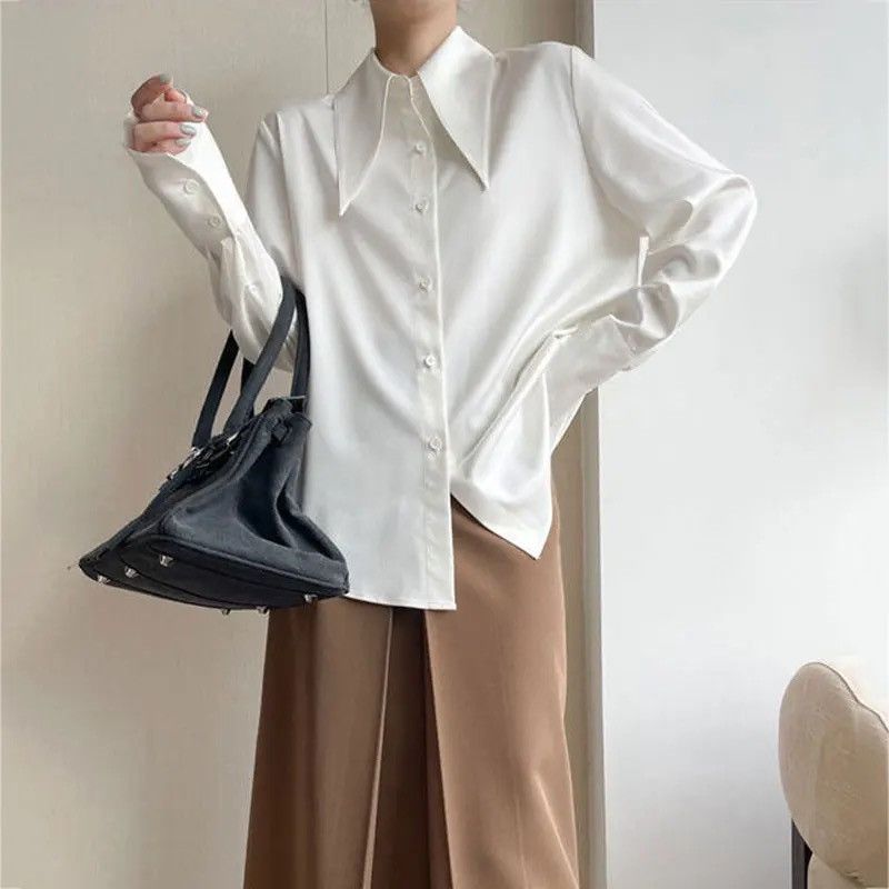 Japanese Brand × Vintage Women's Pointed Collar Blouses French Style Size M / US 6-8 / IT 42-44 - 4 Thumbnail