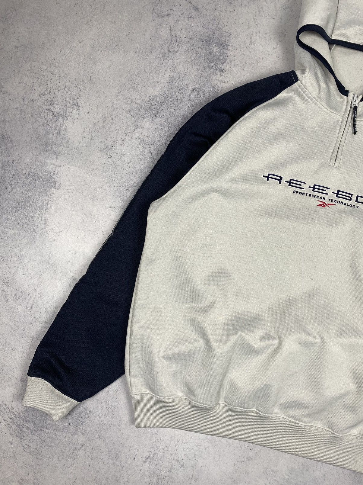 Reebok × Vintage Vintage 90s Reebok Technology Center Logo Drill Hoodie y2k Size US XL / EU 56 / 4 - 4 Thumbnail