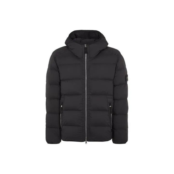 Stone Island Stone Island Black Quilted Hooded Jacket Size US L / EU 52-54 / 3 - 1 Thumbnail