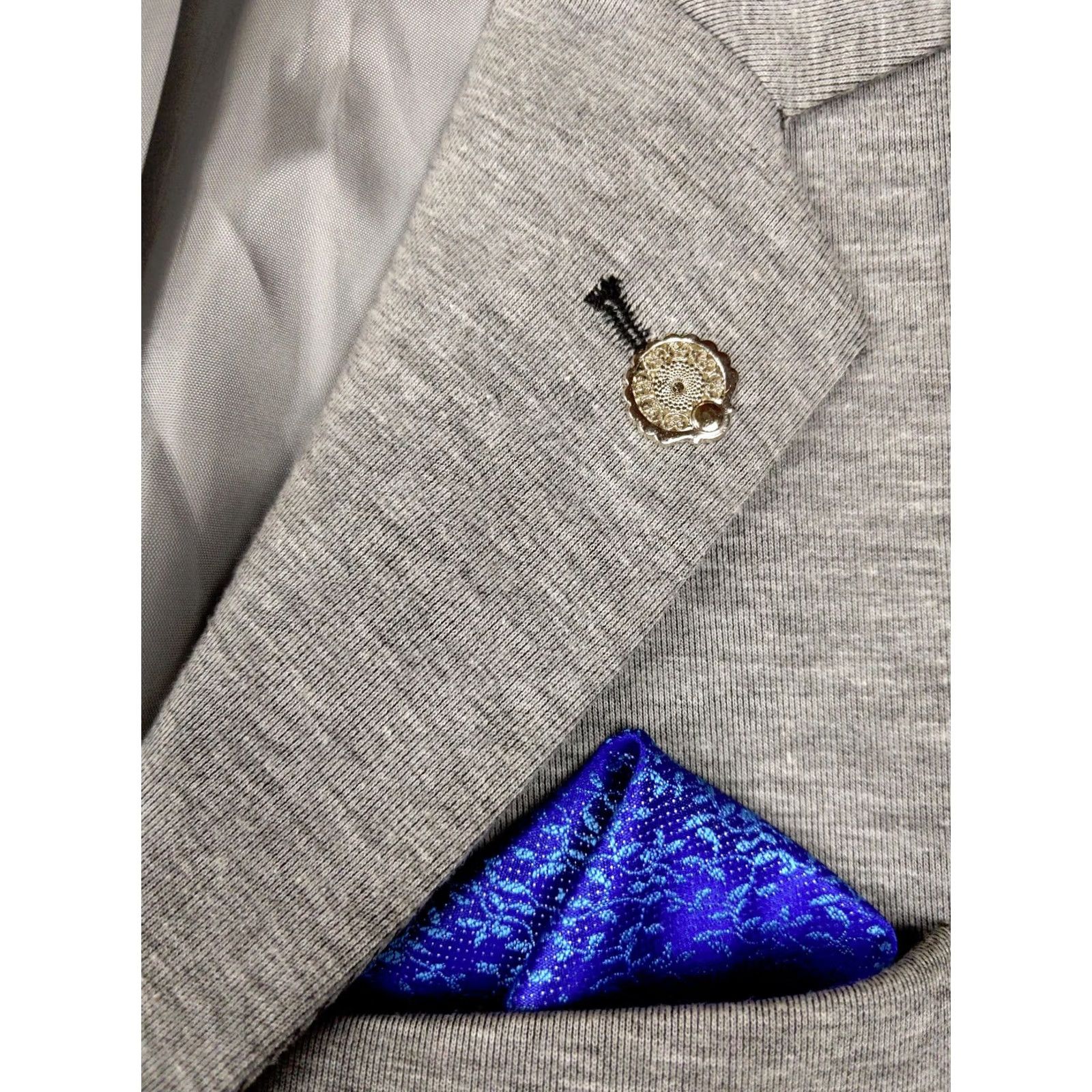 Vintage Callipso Mens Blazer Jacket Gray Heather Wool 36 3-Button Notch Lapel Single-Breasted 2 Button Casual Business Formal Fall Winter Tweed Italy Mens Size 36R - 6 Thumbnail