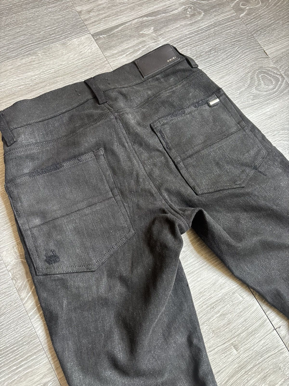 Amiri Amiri MX2 Black Waxed Biker Jean Size US 29 - 6 Thumbnail