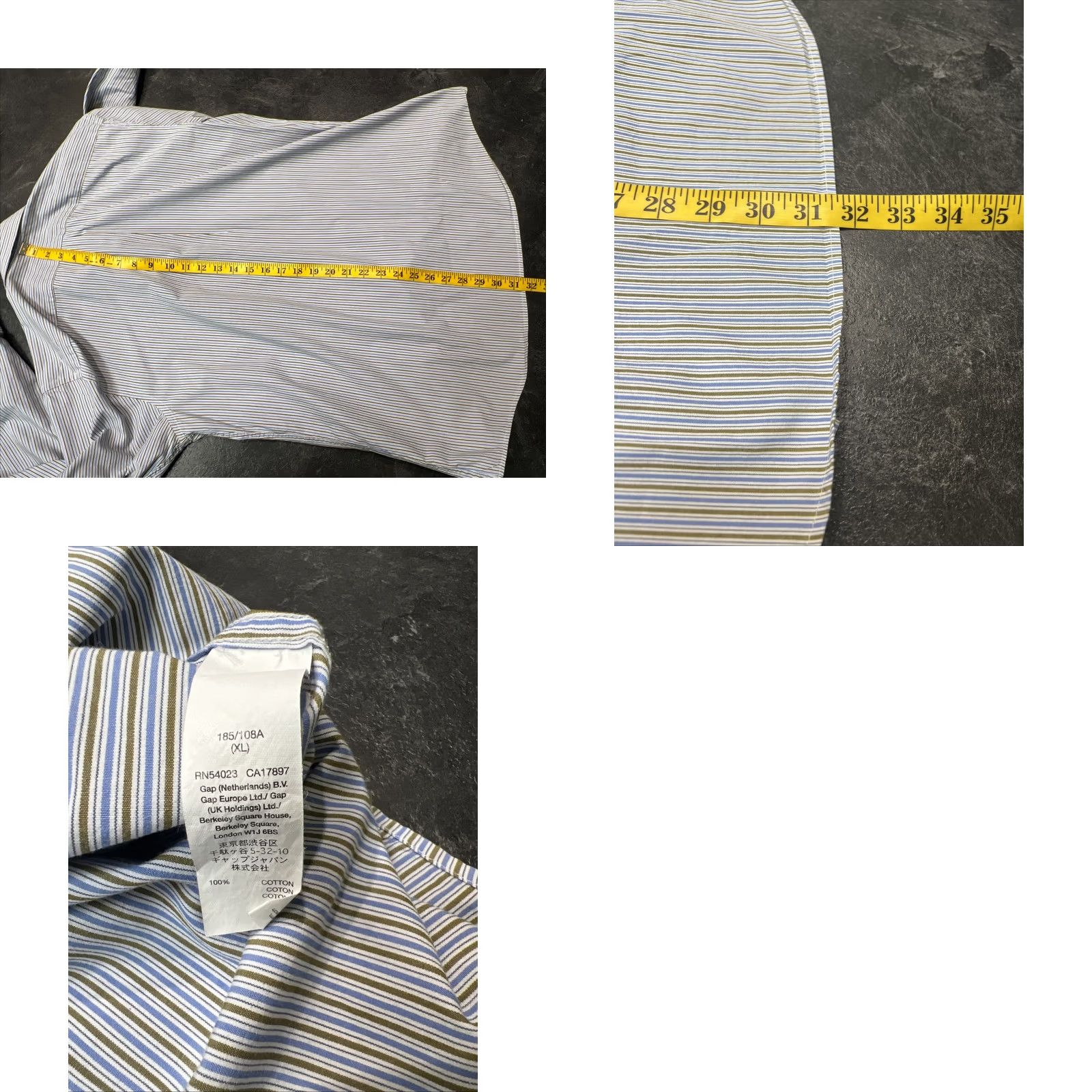 Gap GAP Slim Fit Men’s Short Sleeve Button-Up Shirt XL Striped Multicolor Dress Shirt Color: Multicolor — N/A Size 46R - 8 Thumbnail