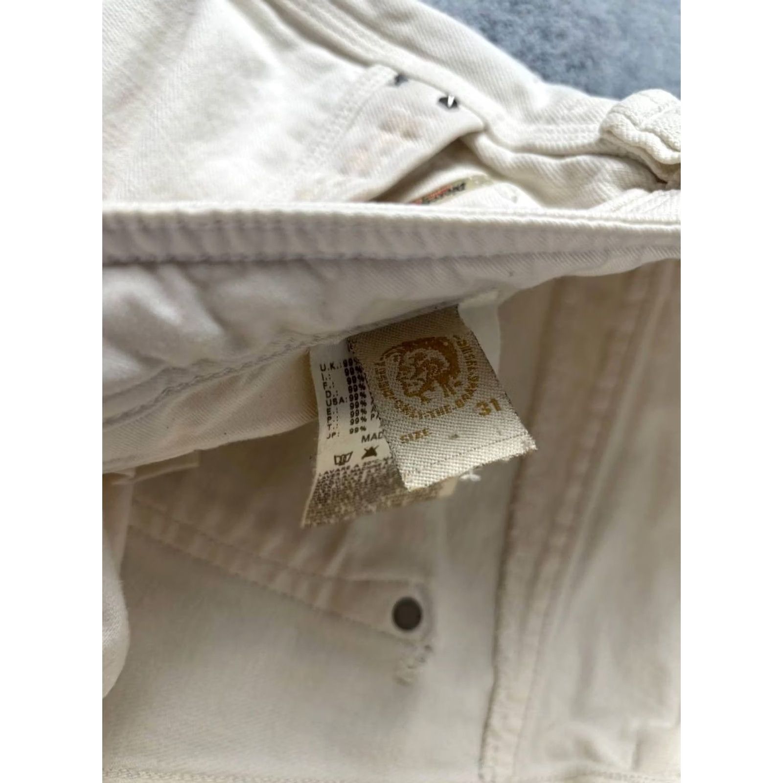Diesel Diesel Jeans Size 31 White Denim Cotton Straight Leg Belt Loop Womens Size 24" / US 00 / IT 34 - 3 Thumbnail