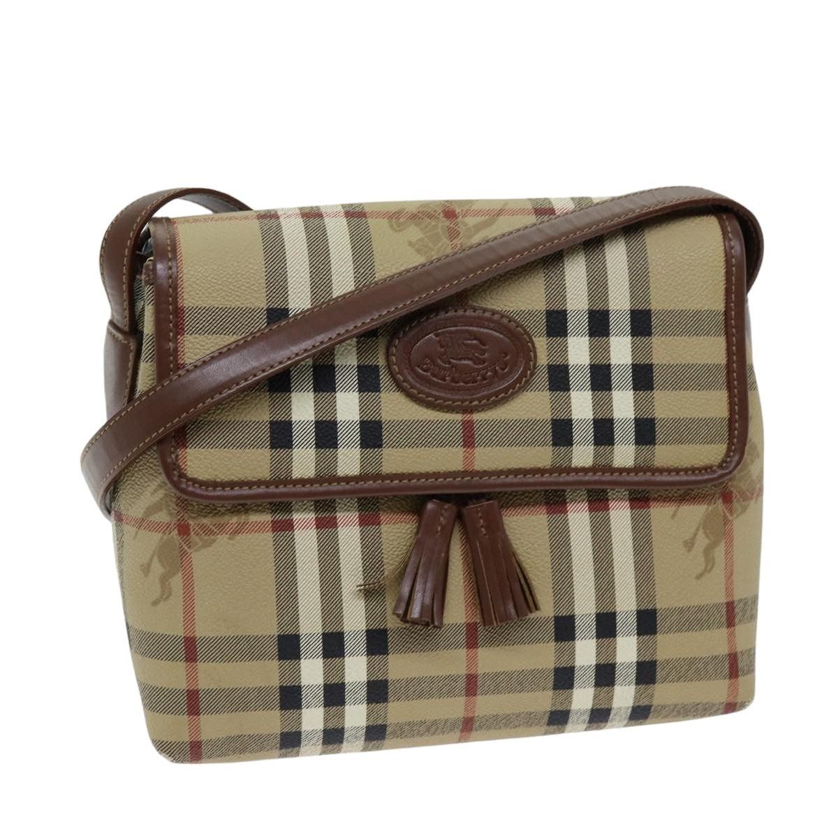 Burberry Nova Check Shoulder Bag Pvc Leather