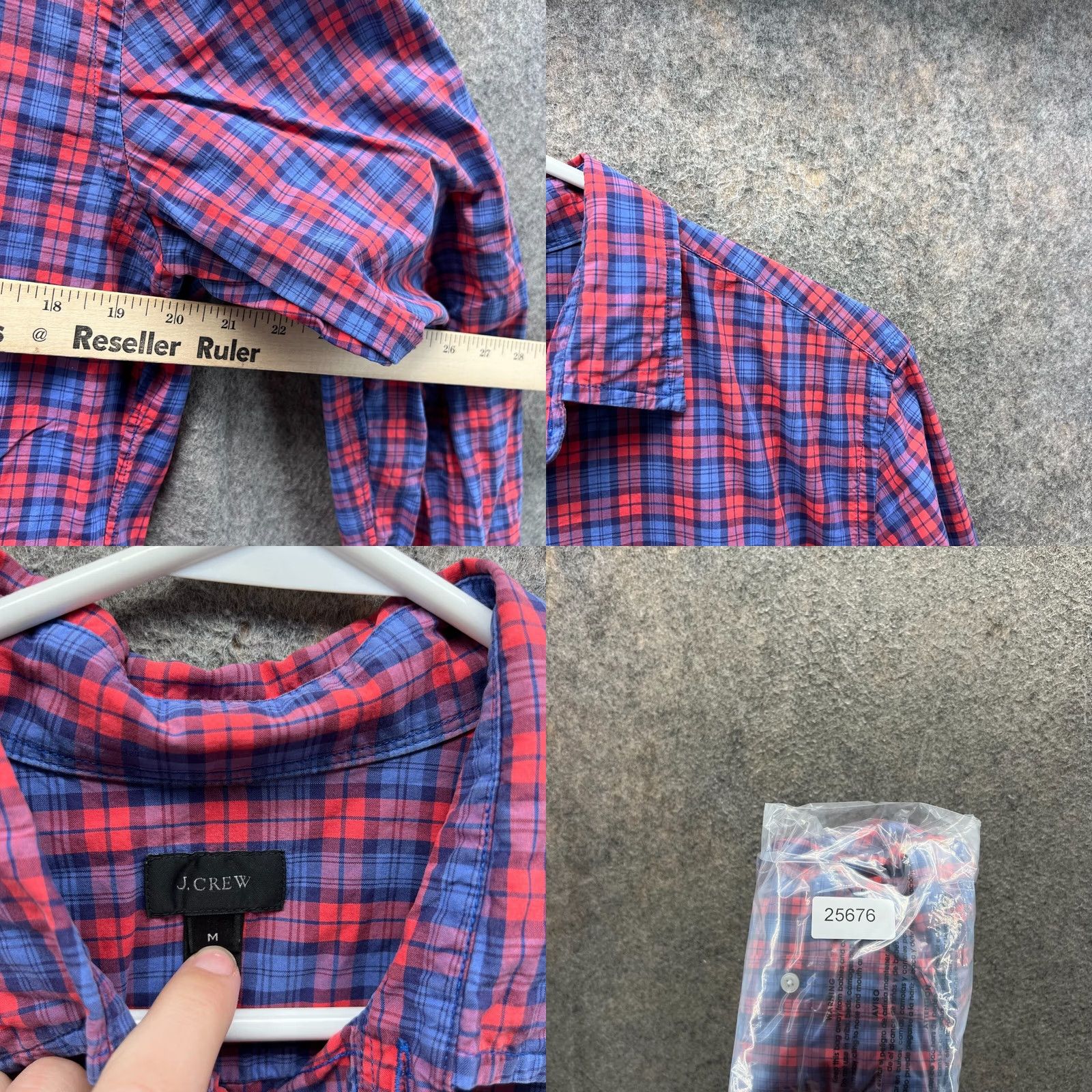 J.Crew VINTAGE J.CREW Shirt Men Medium Check Red Blue Plaid Button Down Plaid Preppy Vintage Size US M / EU 48-50 / 2 - 8 Thumbnail
