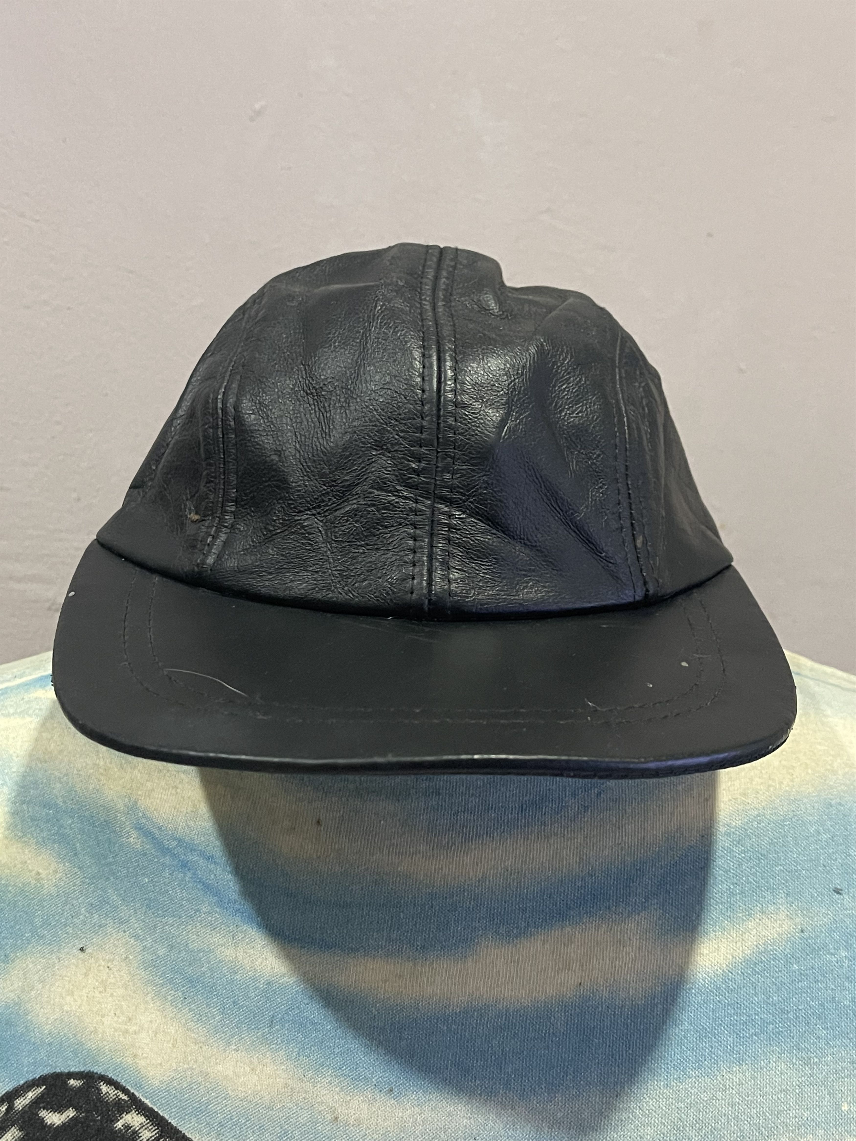 If Six Was Nine Vintage Black Leather Cap Size ONE SIZE - 1 Thumbnail