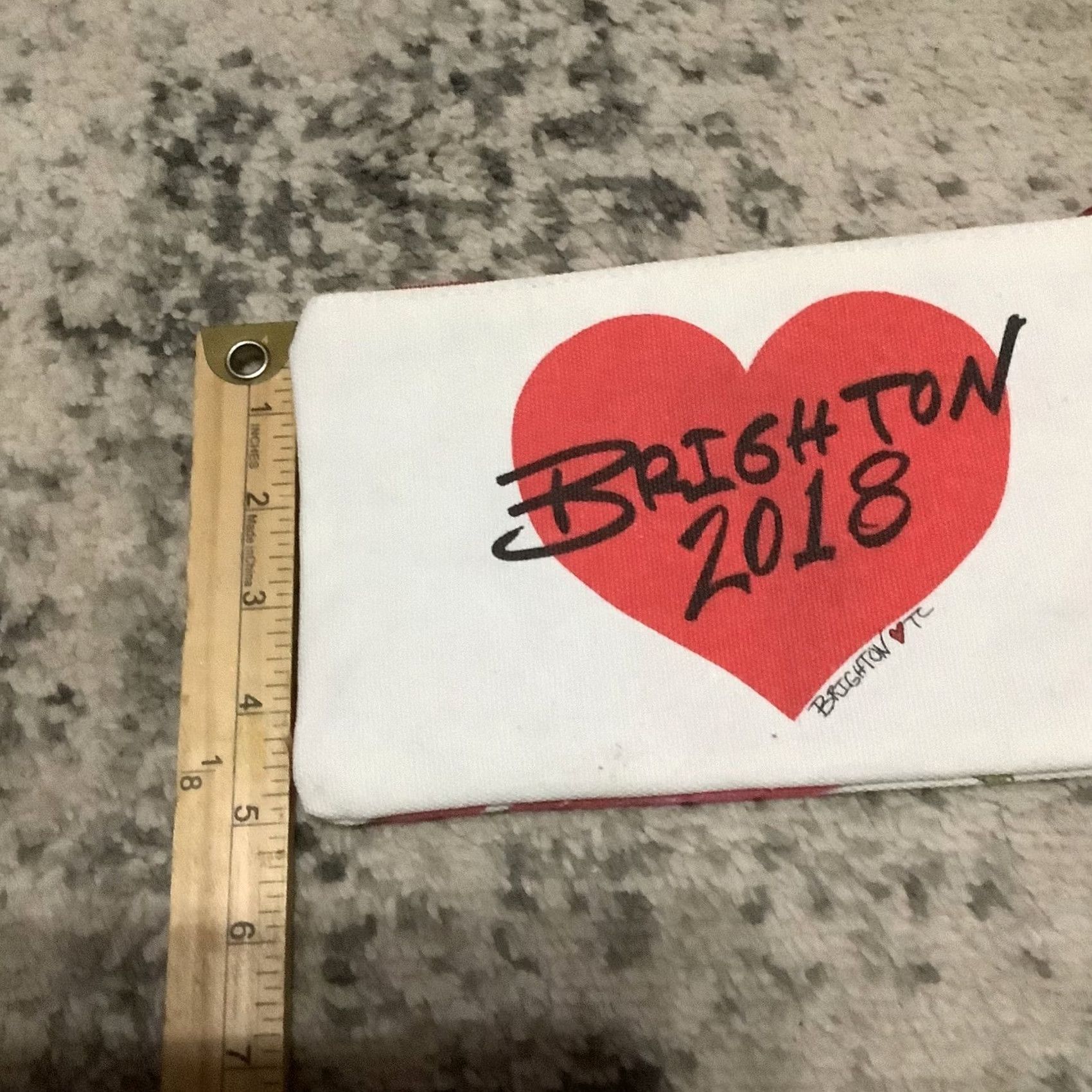 Brighton Brighton Heart Fashionistas Love From Brighton Canvas Zip Pouch Makeup Bag 2018 Small Travel Clutch Women Size ONE SIZE - 4 Thumbnail