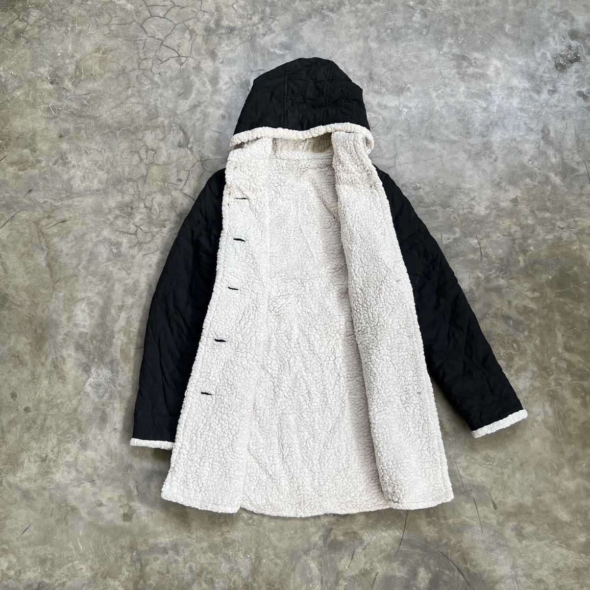 Japanese Brand 2000s Ellie Quilted Sherpa Parka Jacket Size ONE SIZE - 2 Thumbnail
